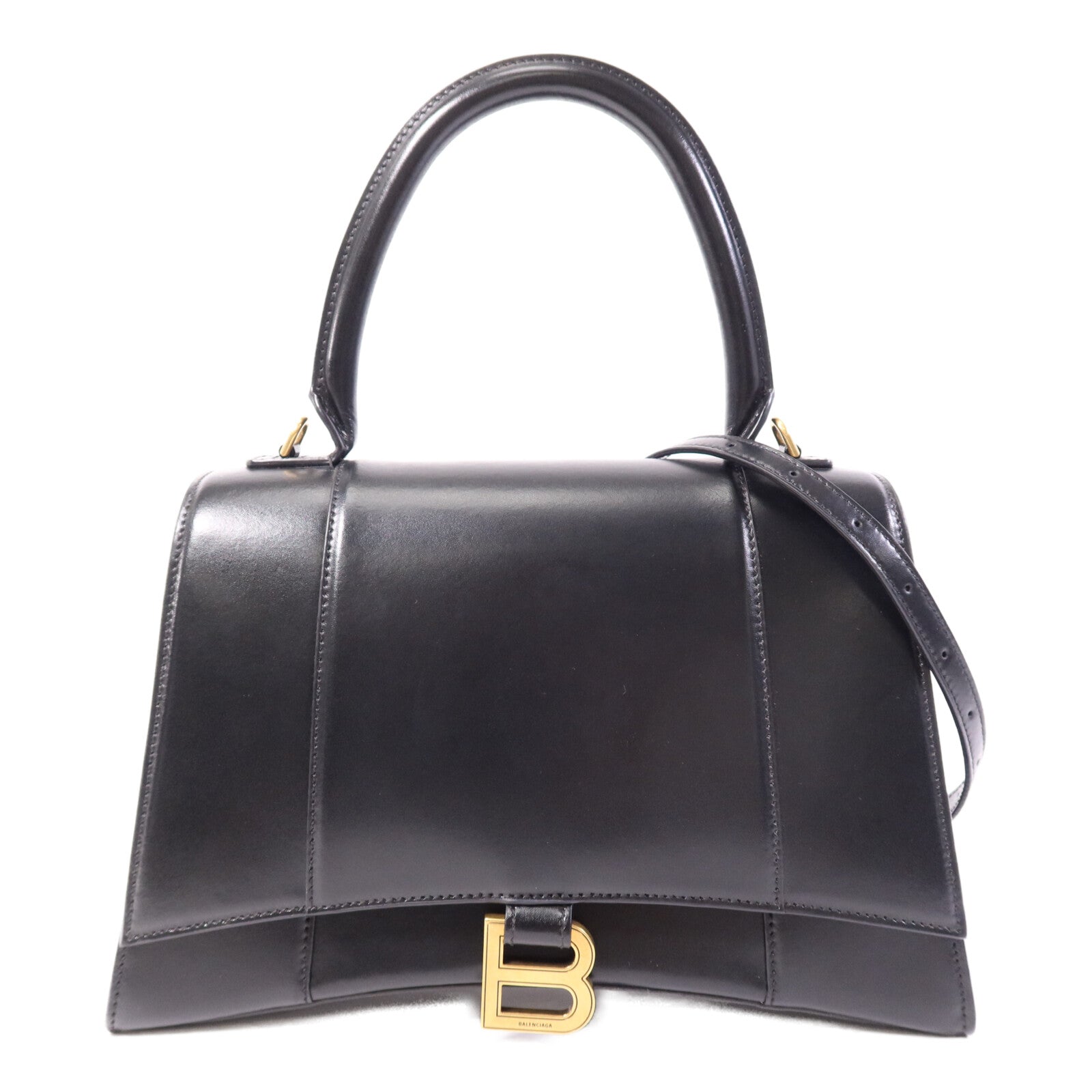 BALENCIAGA 【激減優惠】牛皮皮革Hourglass Medium金扣手挽肩背兩用袋