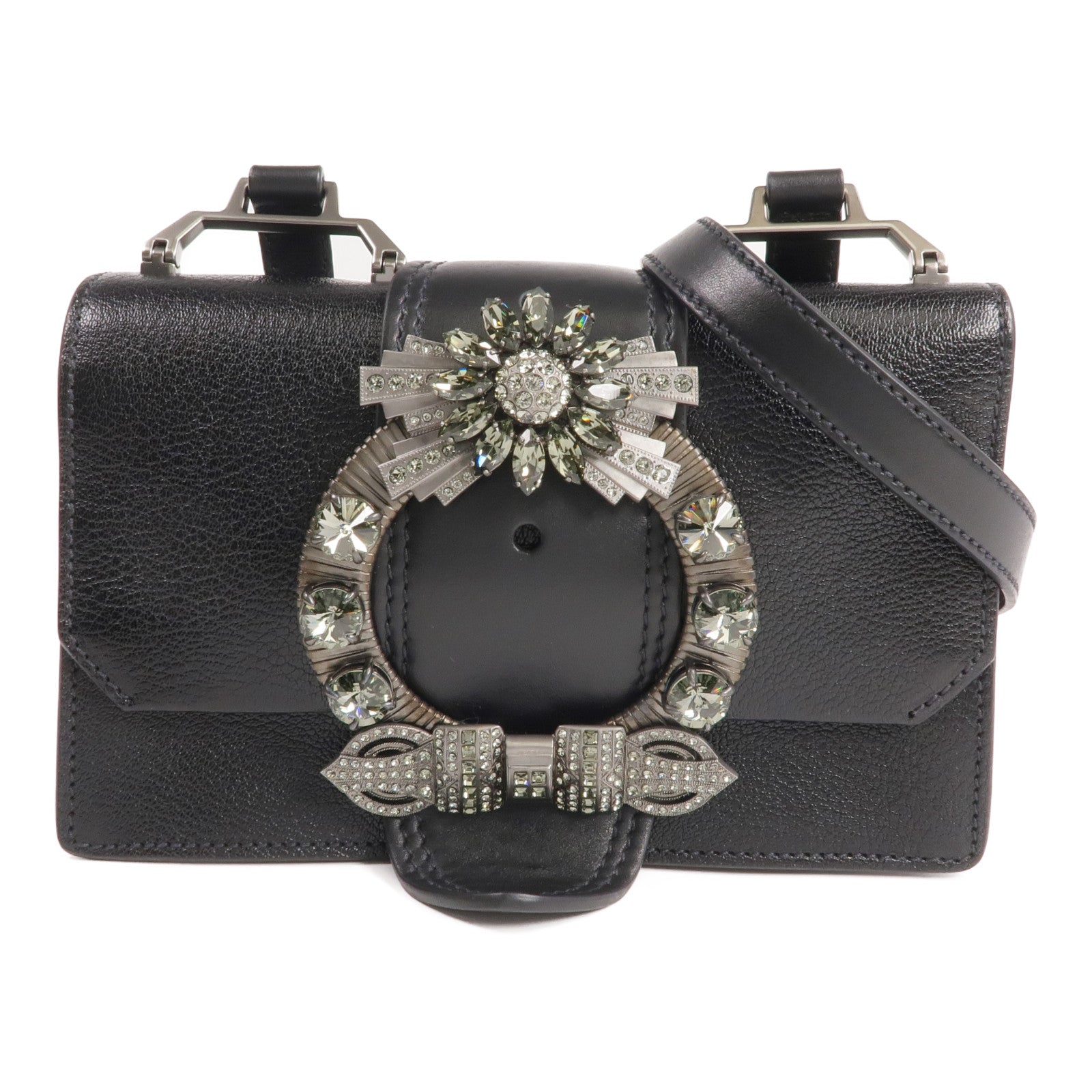 Miu Miu 山羊皮皮革Shoulder Bag銀扣肩背袋