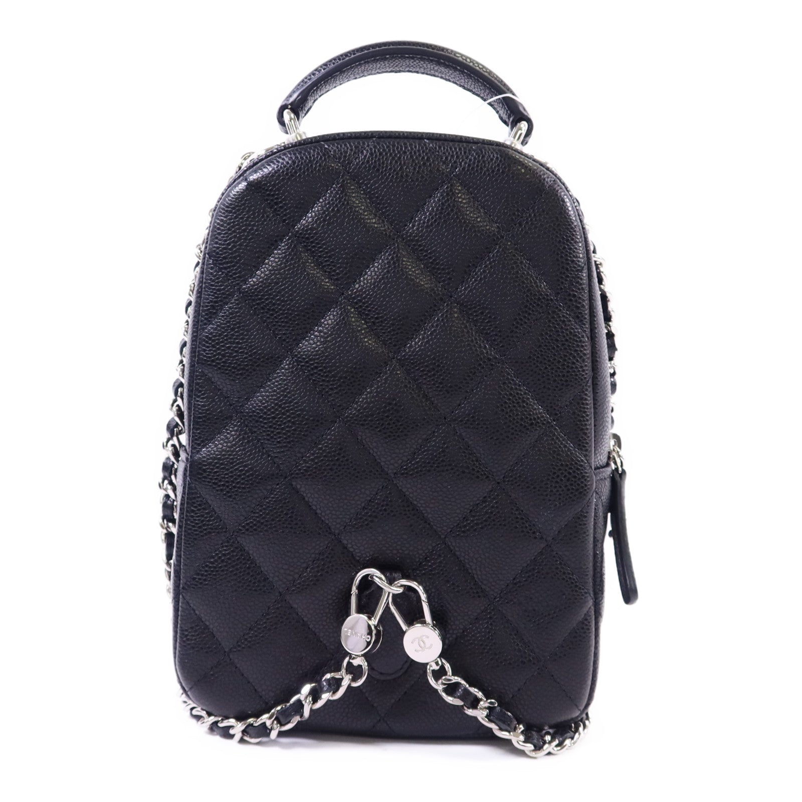 CHANEL 【激減優惠】牛皮皮革Mini Backpack銀扣背包