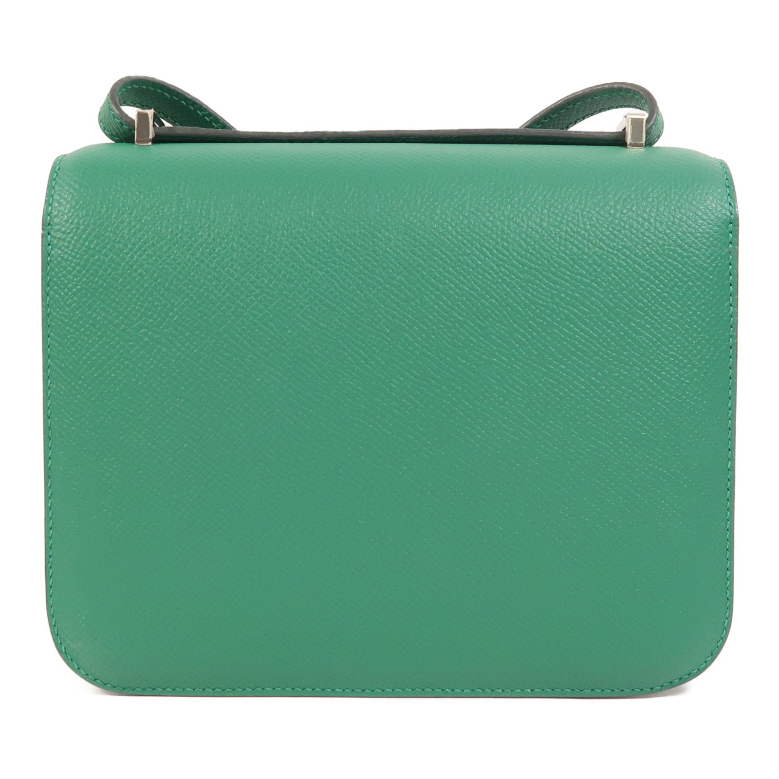 HERMES Epsom皮革Constance Mini銀扣肩背袋Vert Vertigo