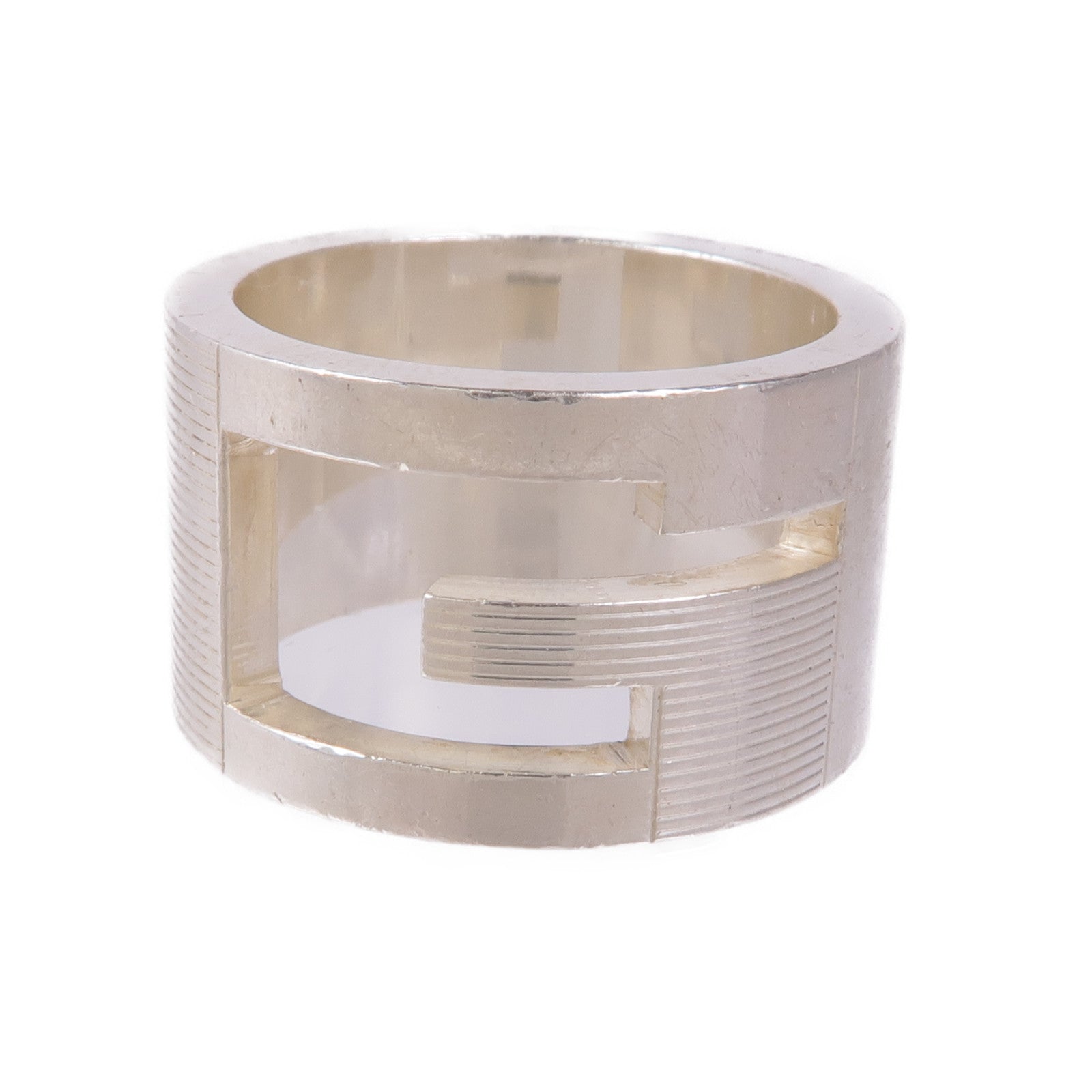 GUCCI 925純銀G Wide Ring戒指US#5.5