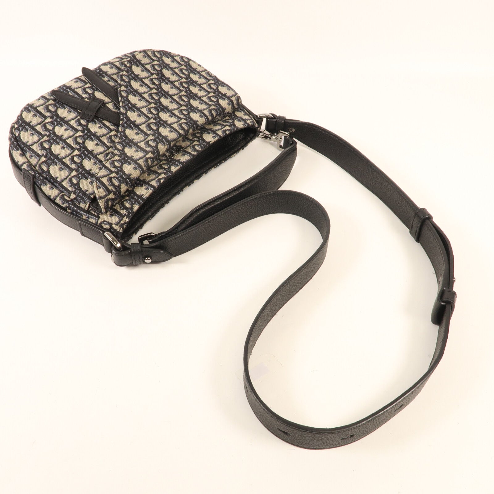 Dior 帆布Mini Saddle soff銀扣手挽肩背兩用袋