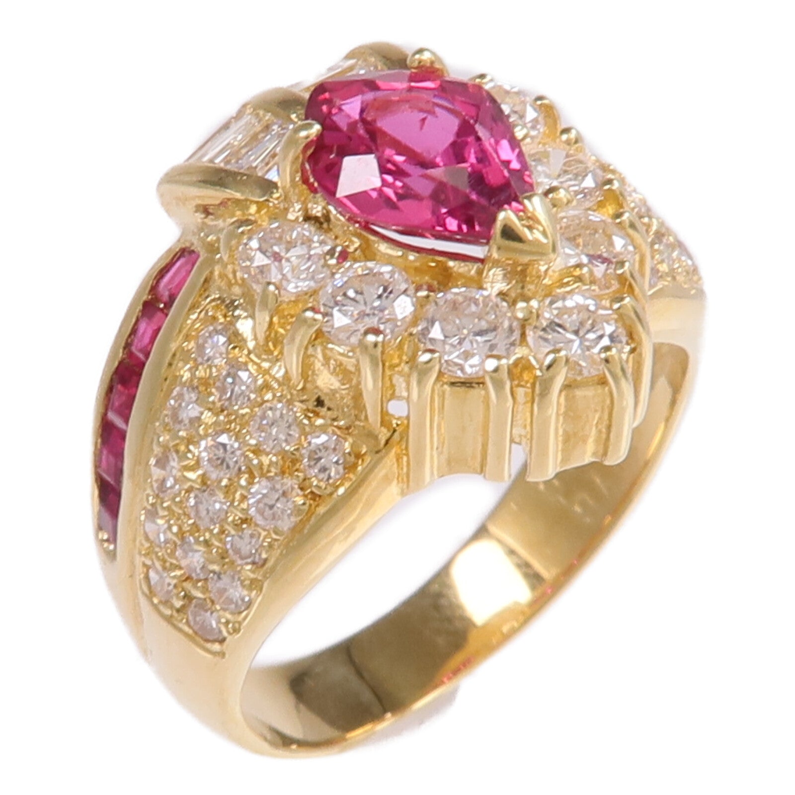 JEWELRY 18K黃金Ruby Diamond Ring紅寶石/鑽石戒指US#5.75