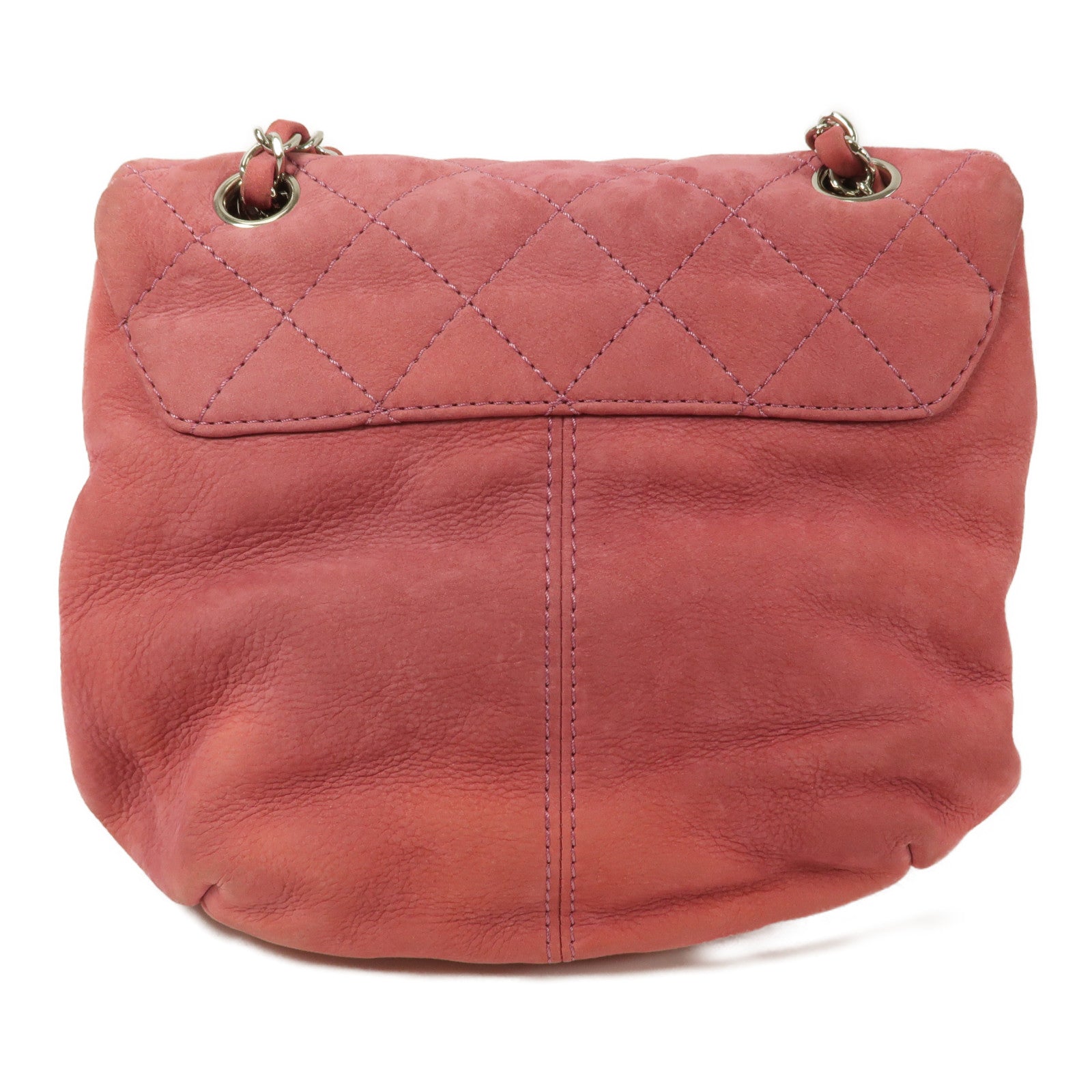CHANEL 絨布Chain Shoulder鏈帶肩背袋