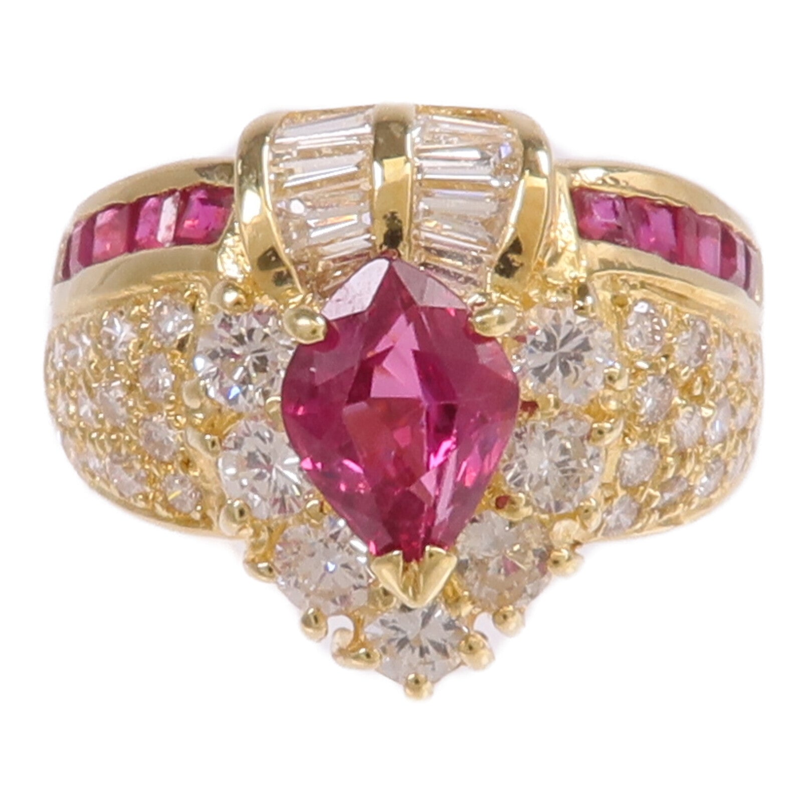 JEWELRY 18K黃金Ruby Diamond Ring紅寶石/鑽石戒指US#5.75