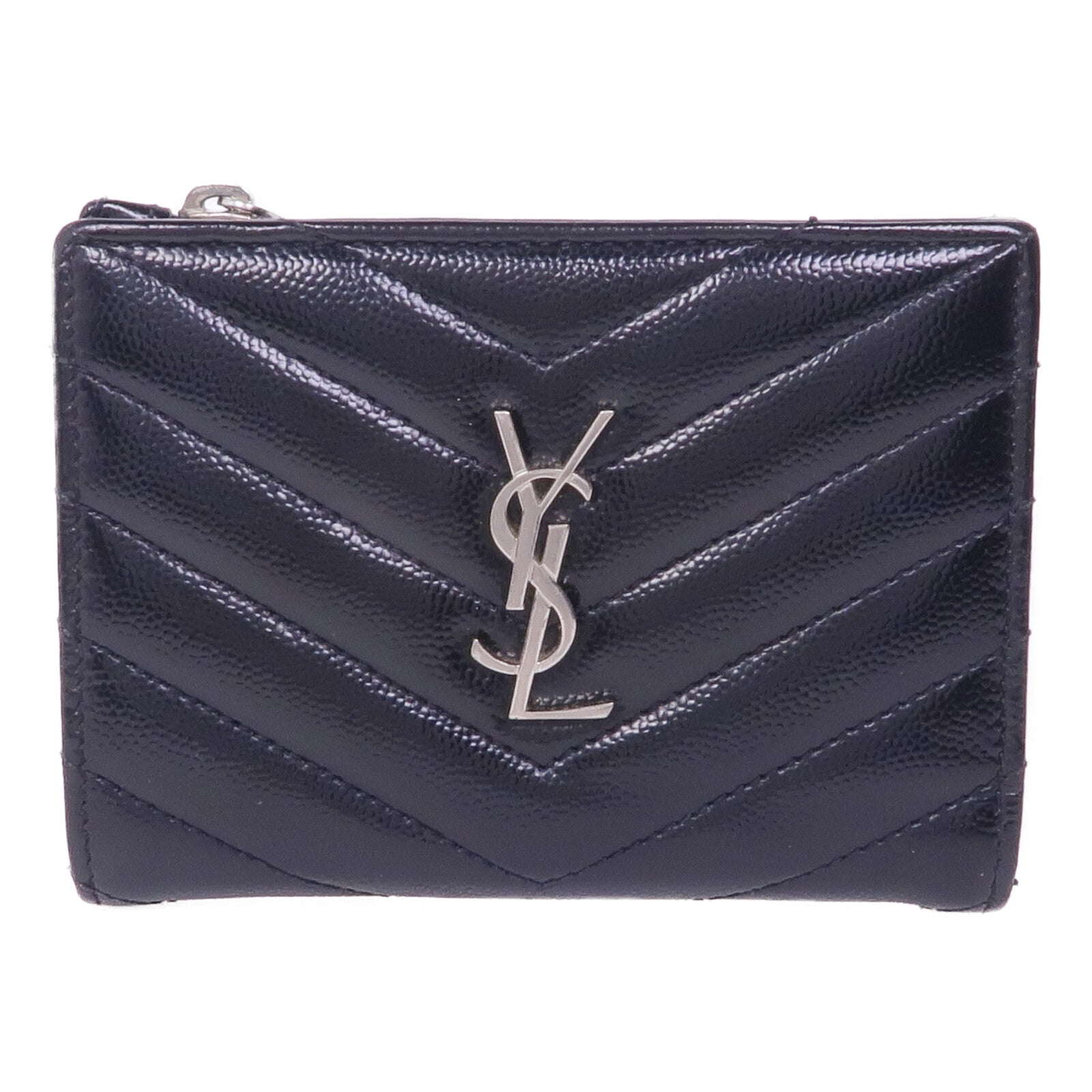 SAINT LAURENT 牛皮皮革Wallet銀扣卡片套