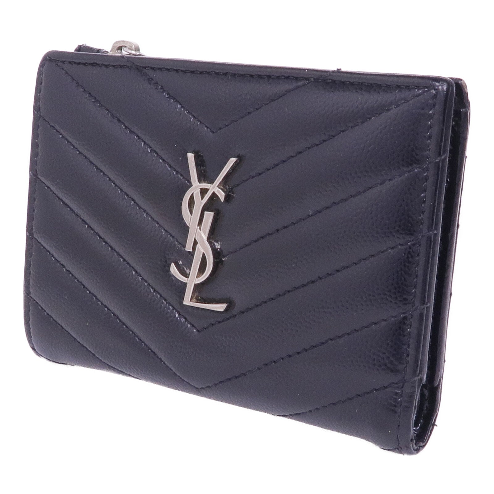 SAINT LAURENT 牛皮皮革Wallet銀扣卡片套