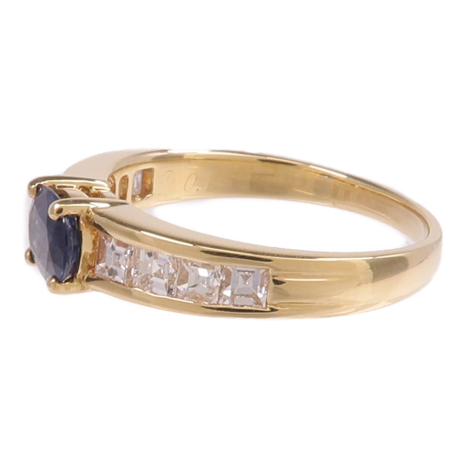 JEWELRY 18K黃金Sapphire Diamond Ring藍寶石/鑽石戒指US#6.75