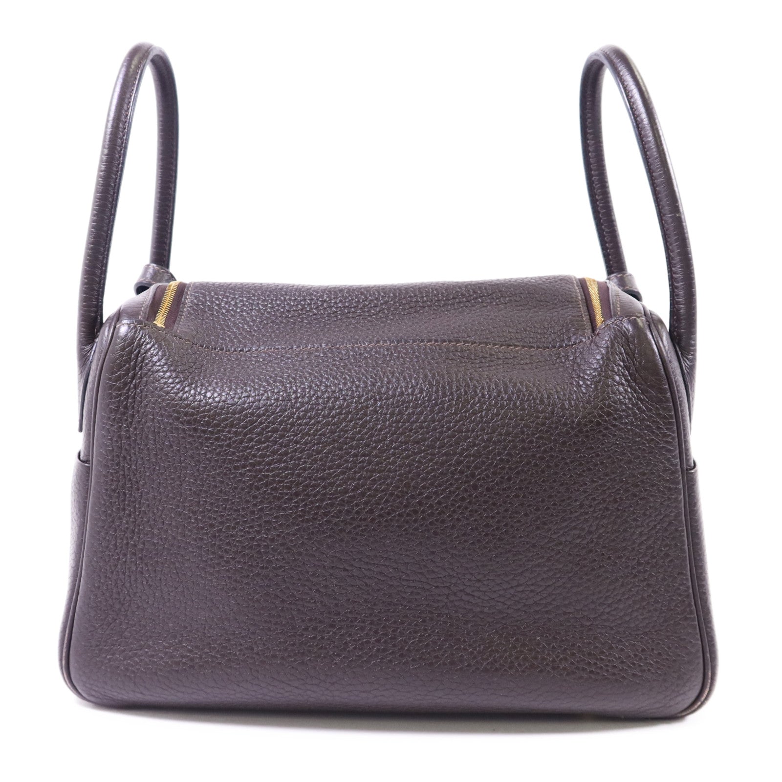 HERMES Clemence皮革Lindy 26金扣手挽肩背兩用袋Ebene