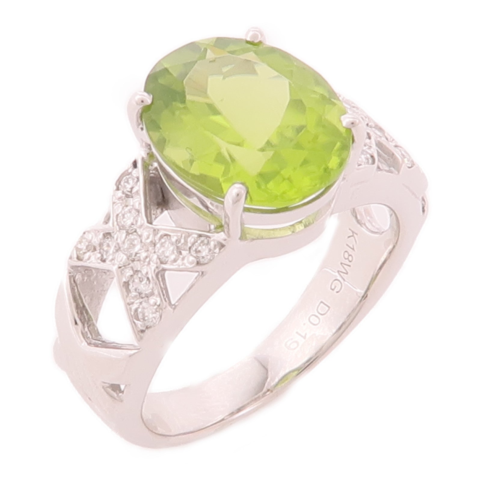 JEWELRY 【激減優惠】18K白金Peridot Ring橄欖石戒指