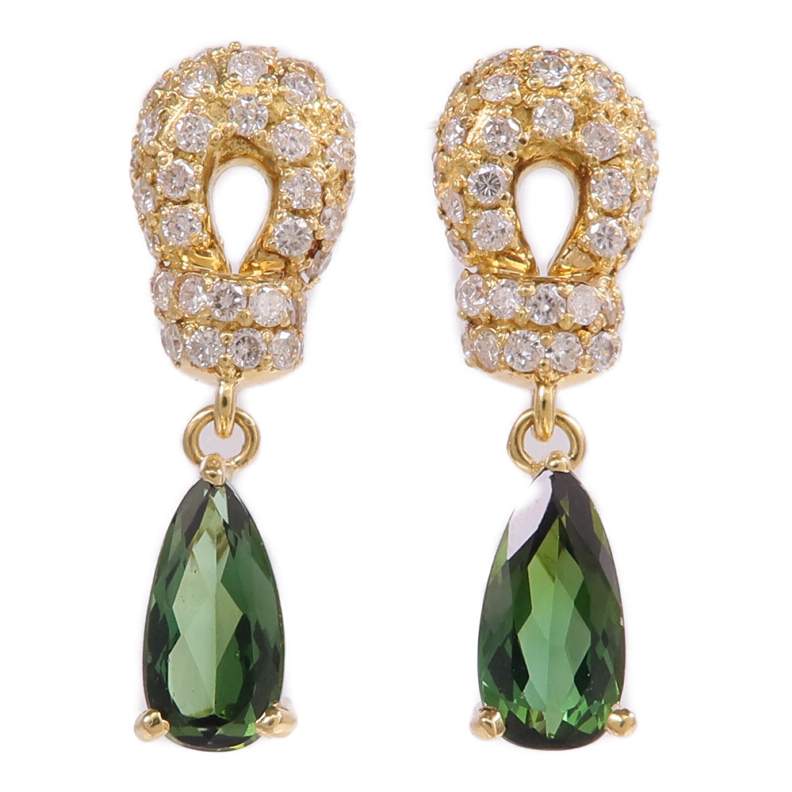 JEWELRY 18K黃金Tourmaline Diamond Earrings電氣石/鑽石耳環