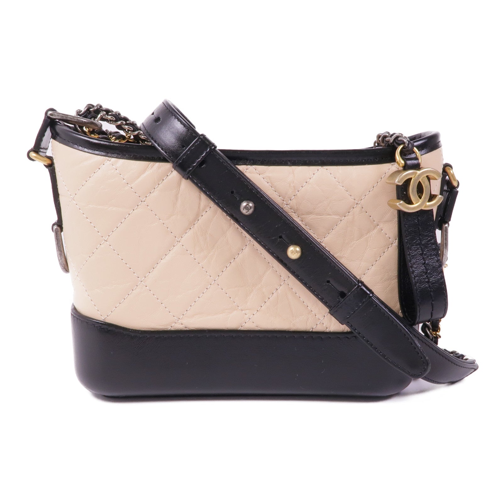 CHANEL 牛皮皮革Gabrielle Smal鏈帶肩背袋