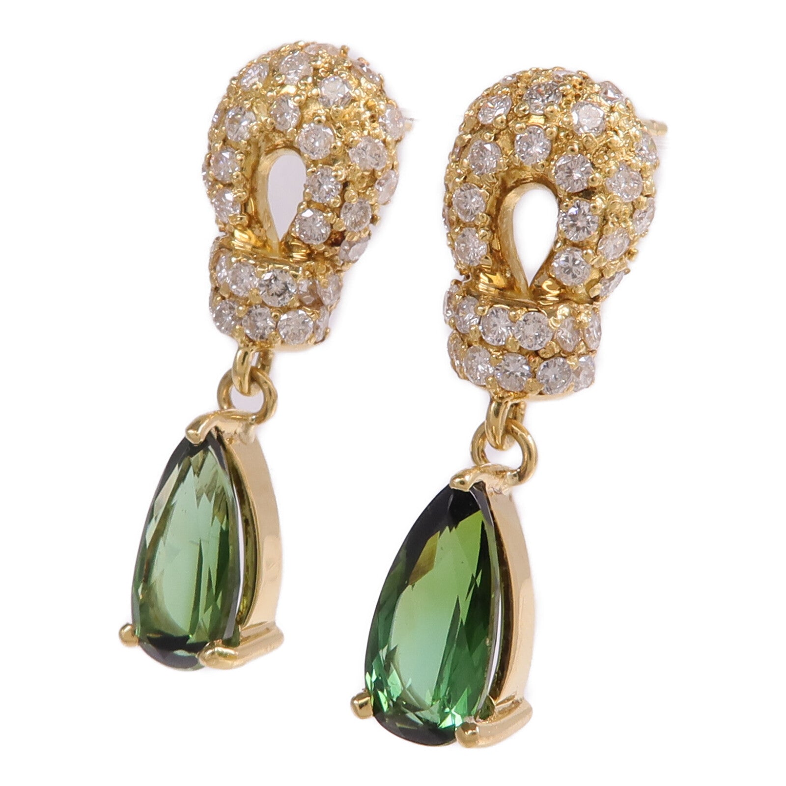 JEWELRY 18K黃金Tourmaline Diamond Earrings電氣石/鑽石耳環