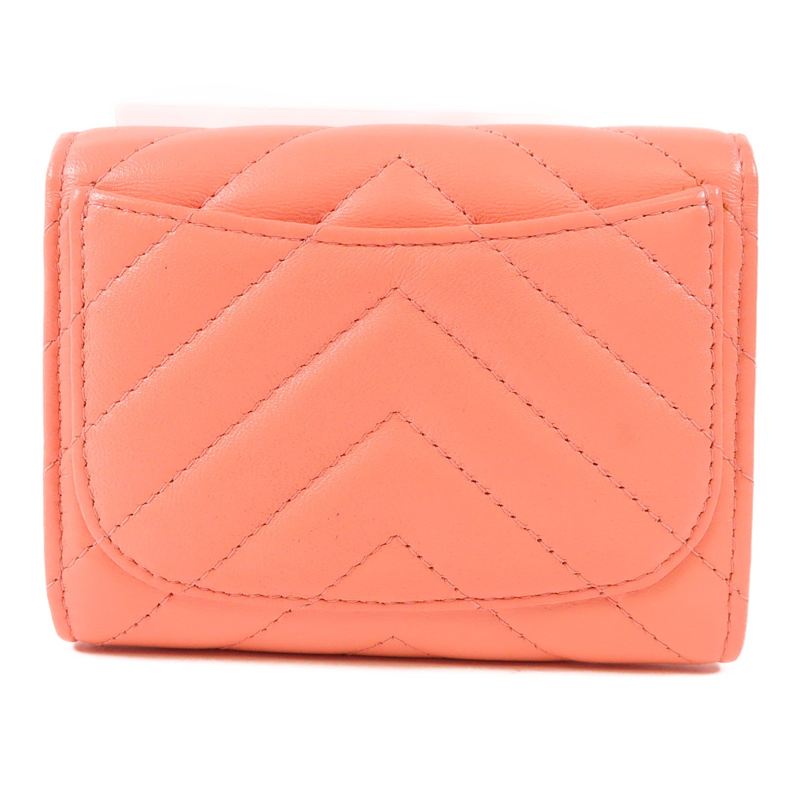 CHANEL CC GHW Card Case Calfskin Leather Pink