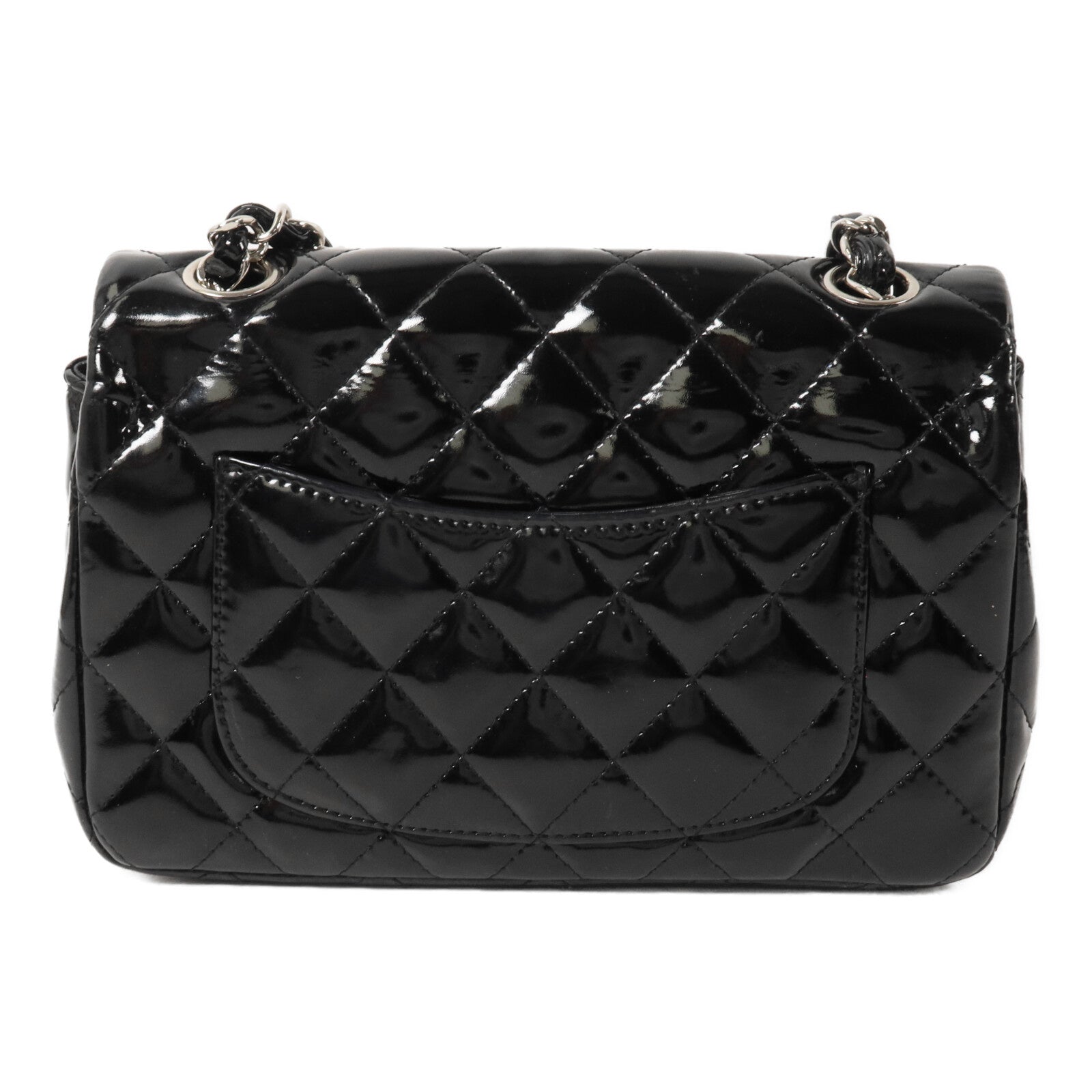 CHANEL 漆皮皮革Mini Classic 20鏈帶肩背袋