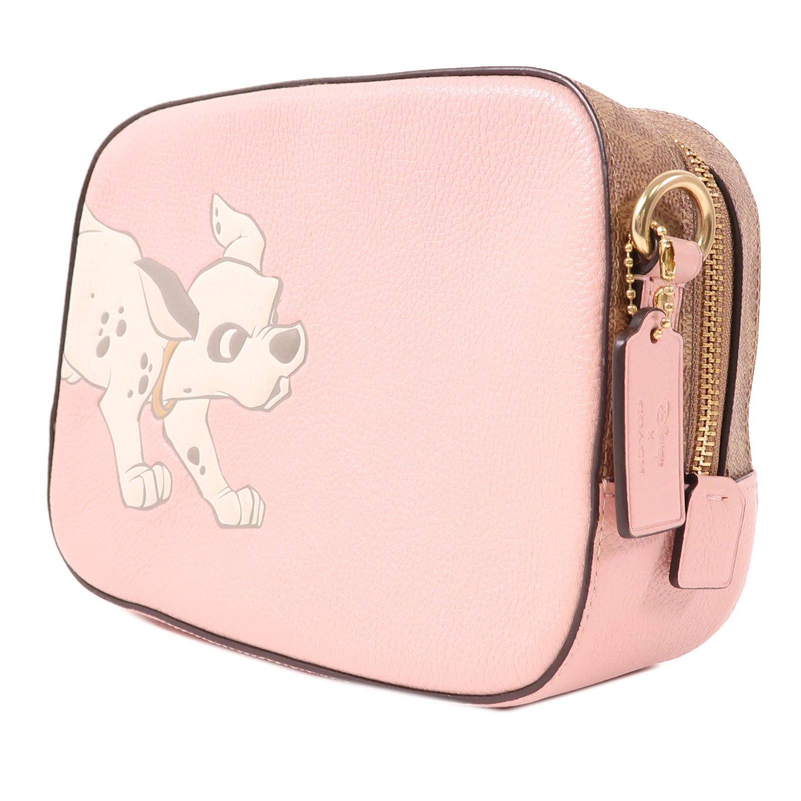 COACH 皮革/塗層帆布Shoulder Bag金扣肩背袋