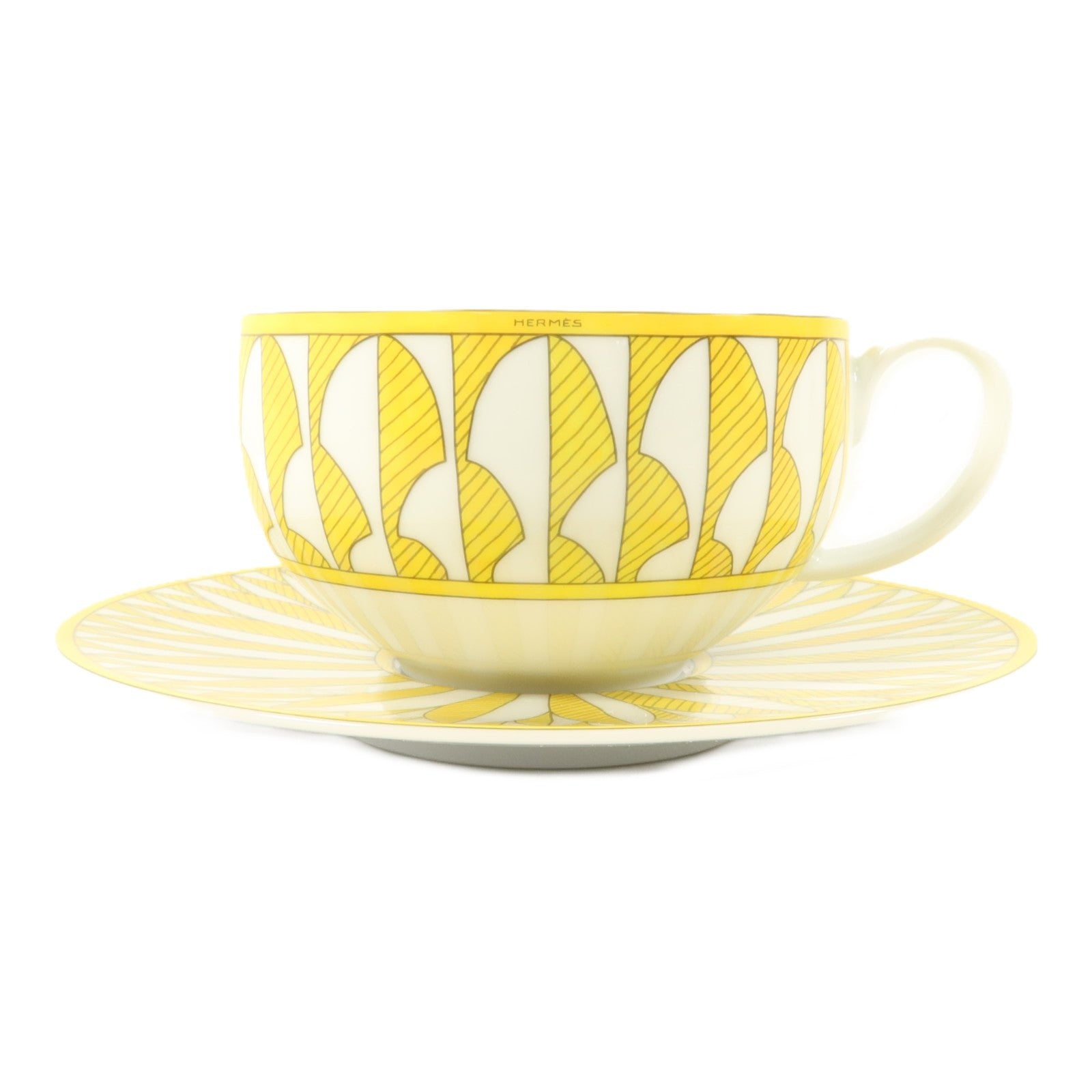 HERMES 瓷器Soleil D Hermes Teacup And Saucer茶杯和茶碟