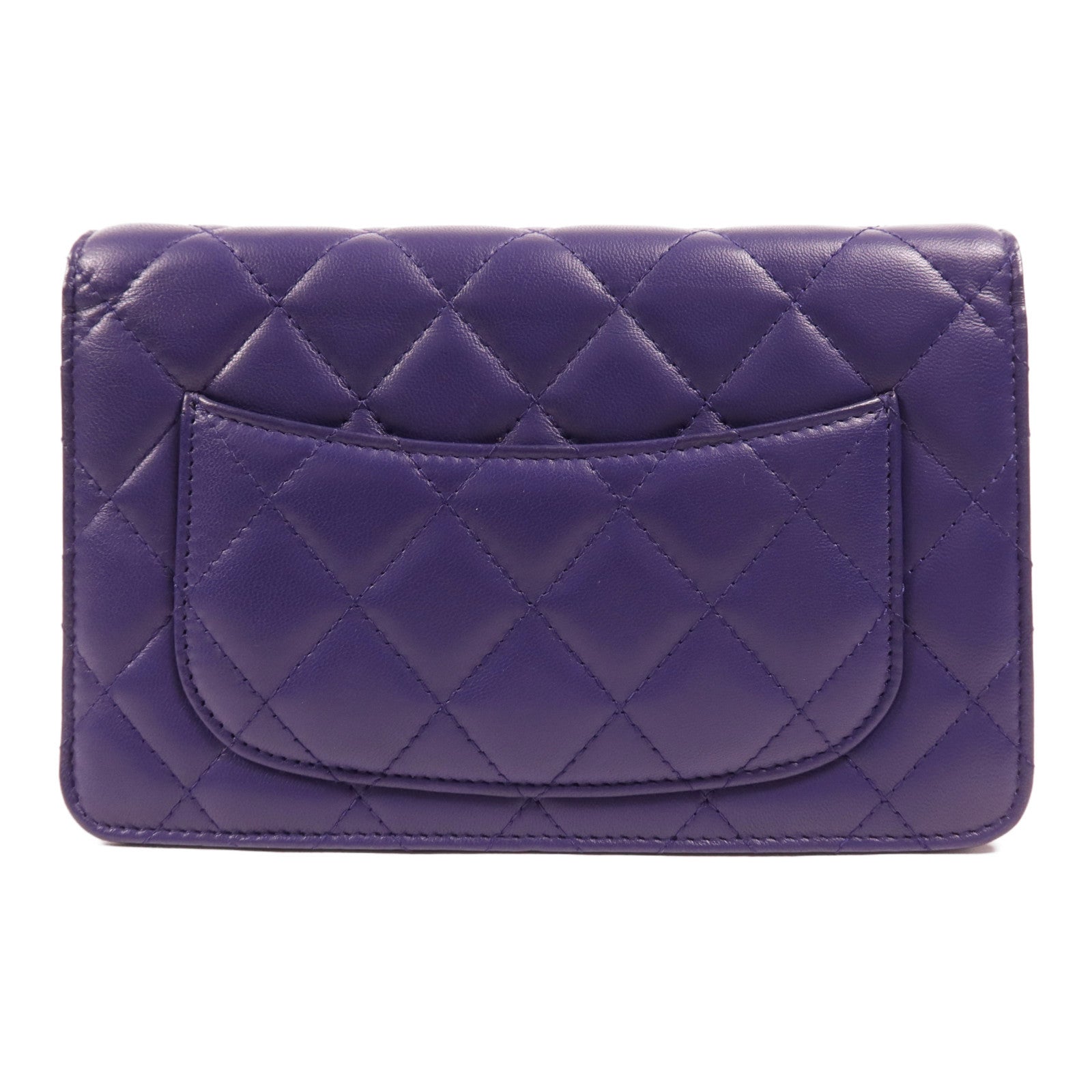 CHANEL 【激減優惠】羊皮皮革WOC Wallet On Chain銀扣鏈帶肩背袋