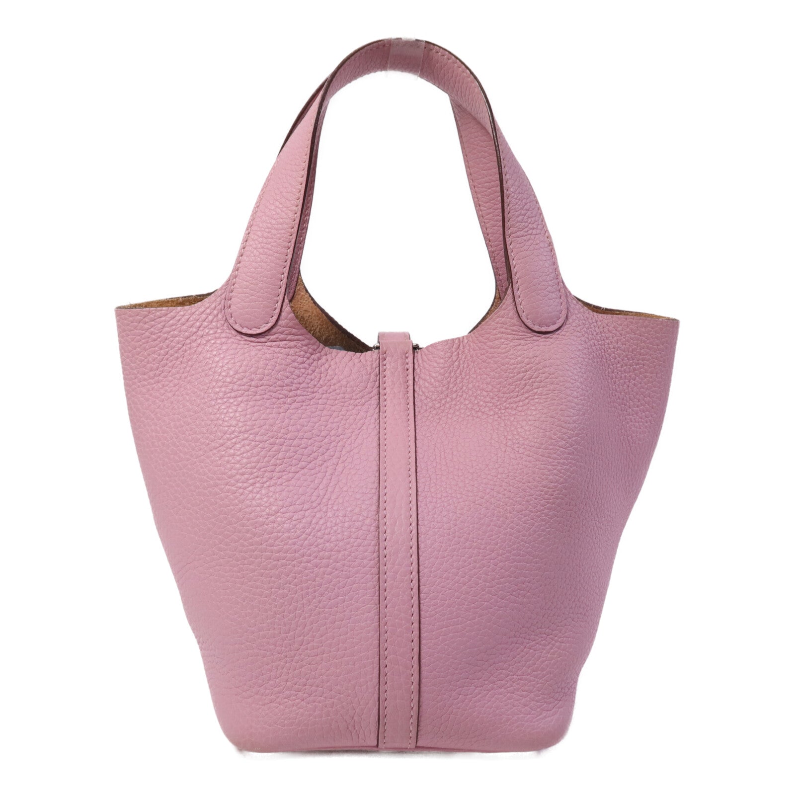 HERMES Clemence皮革Picotin PM銀扣手挽袋Mauve Sylvestre