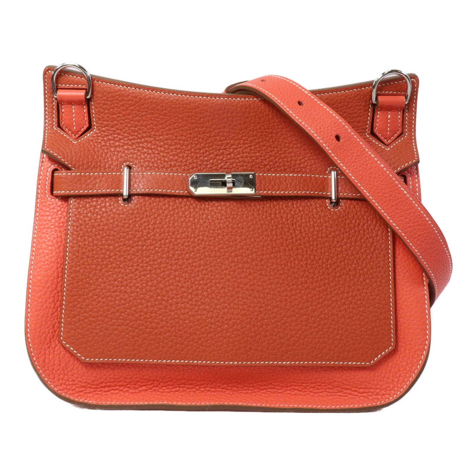 HERMES Clemence皮革Jypsiere 28肩背袋Sanguine/Rose Jaipur
