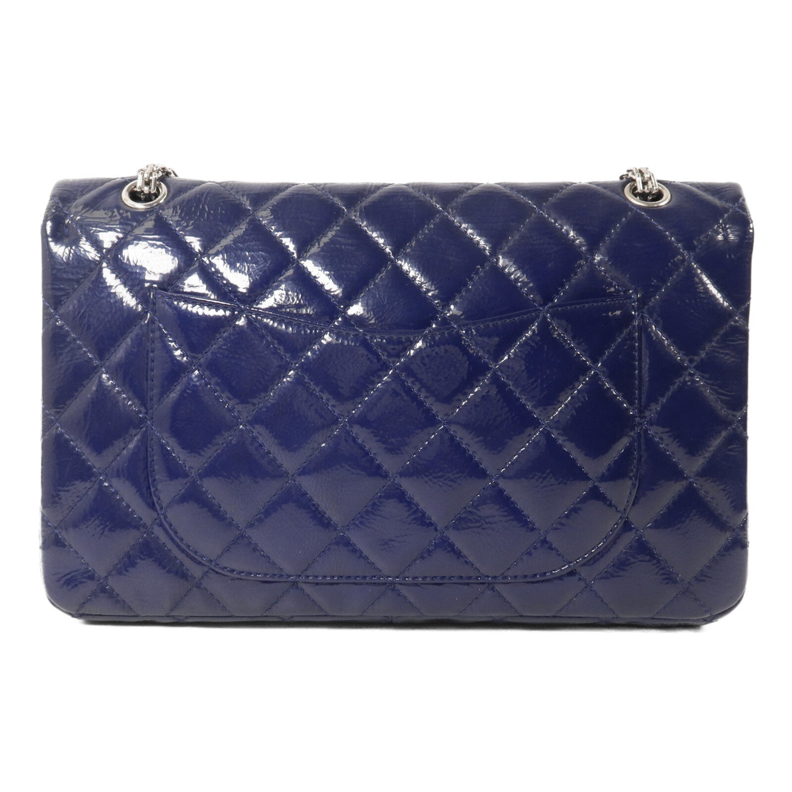 CHANEL 漆皮皮革Classic 2.55 Large鏈帶肩背袋