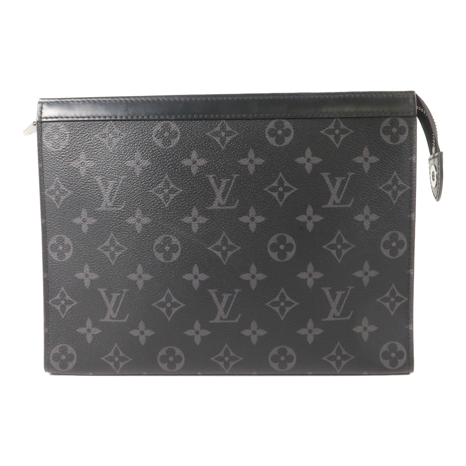 LOUIS VUITTON Monogram Eclipse Pochette Voyage MM銀扣手拿包