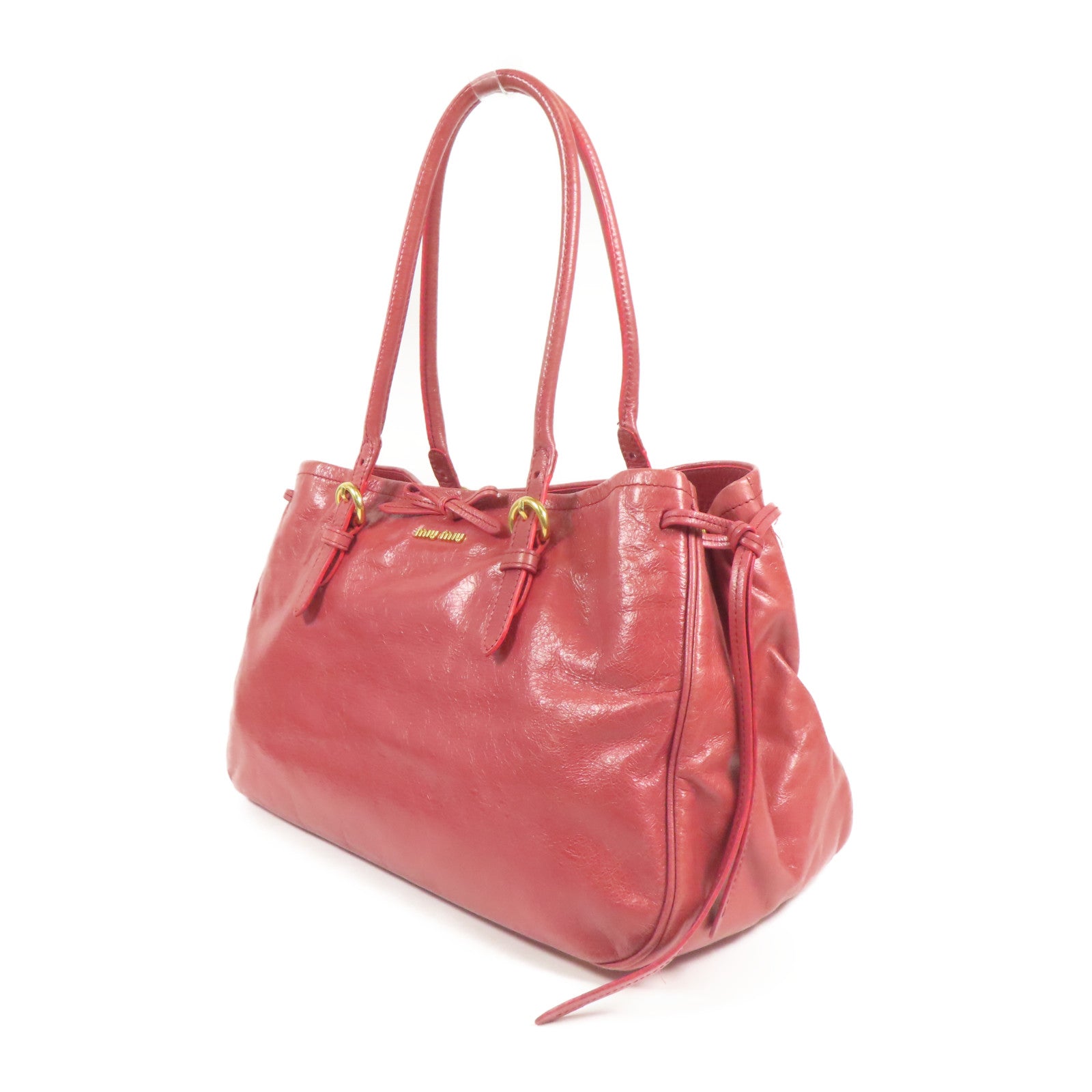 Miu Miu 牛皮皮革2 Way Shoulder金扣手挽肩背兩用袋