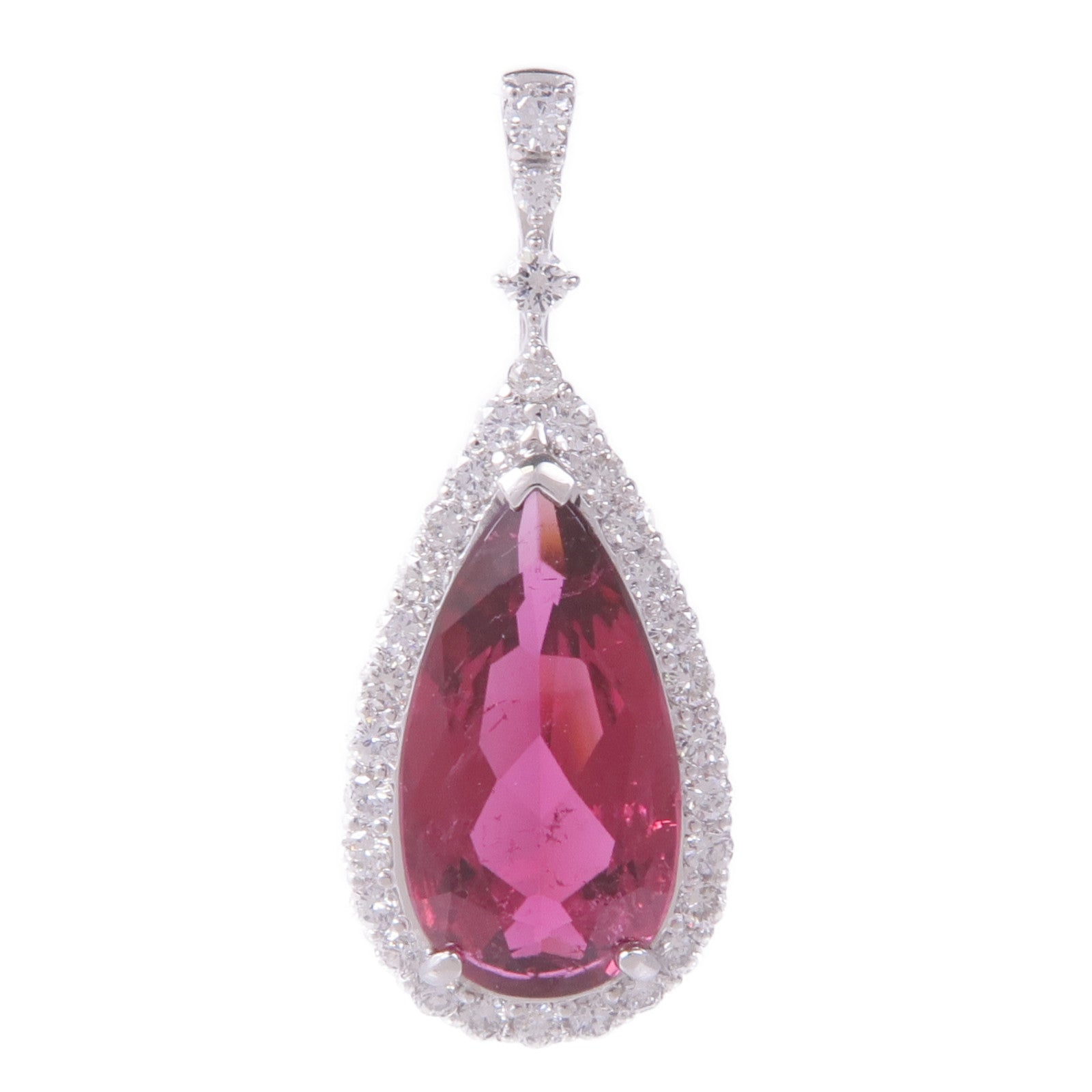 JEWELRY PT950鉑金Rubellite Diamond Pendant Top吊墜