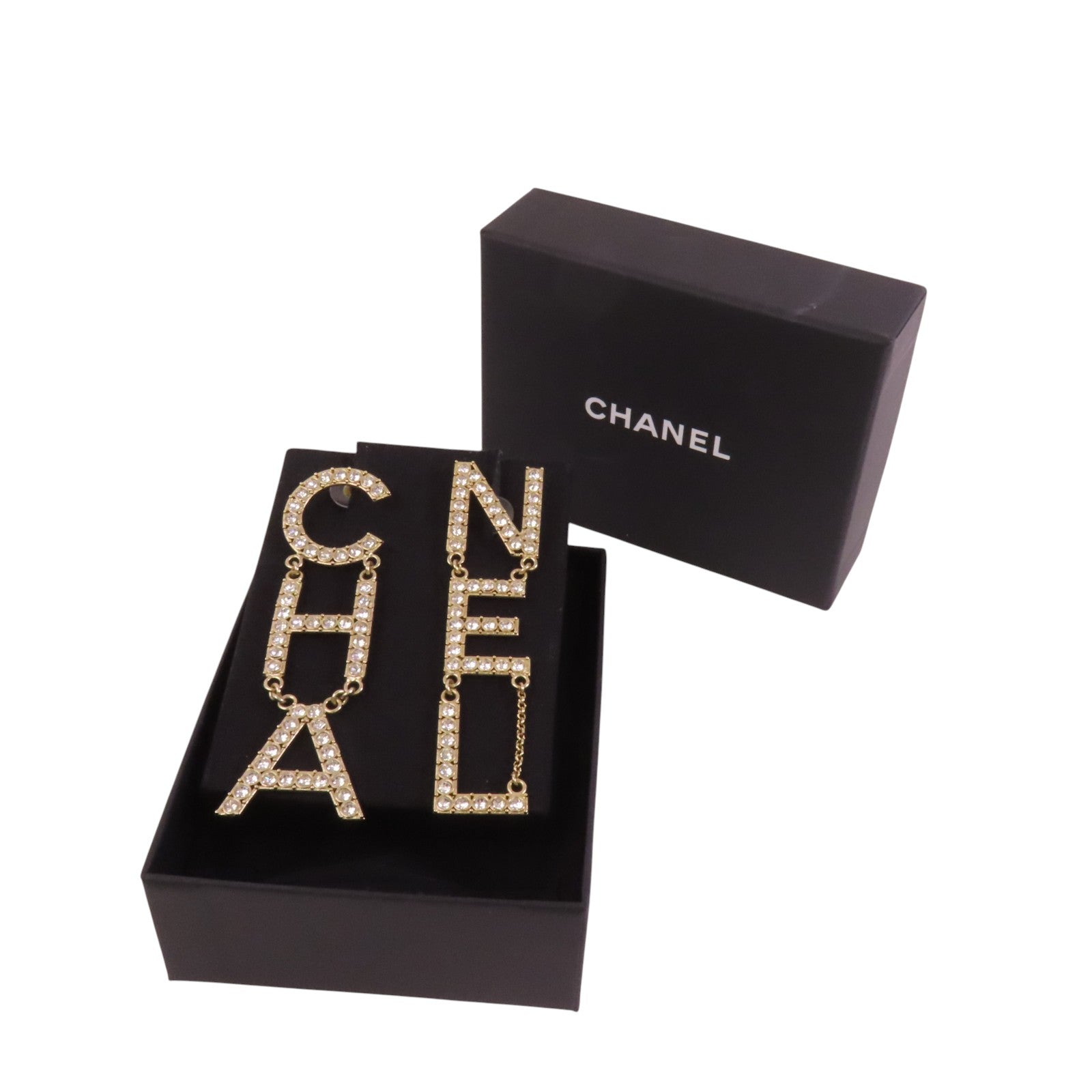 CHANEL 金屬/水鑽Earrings金扣耳環