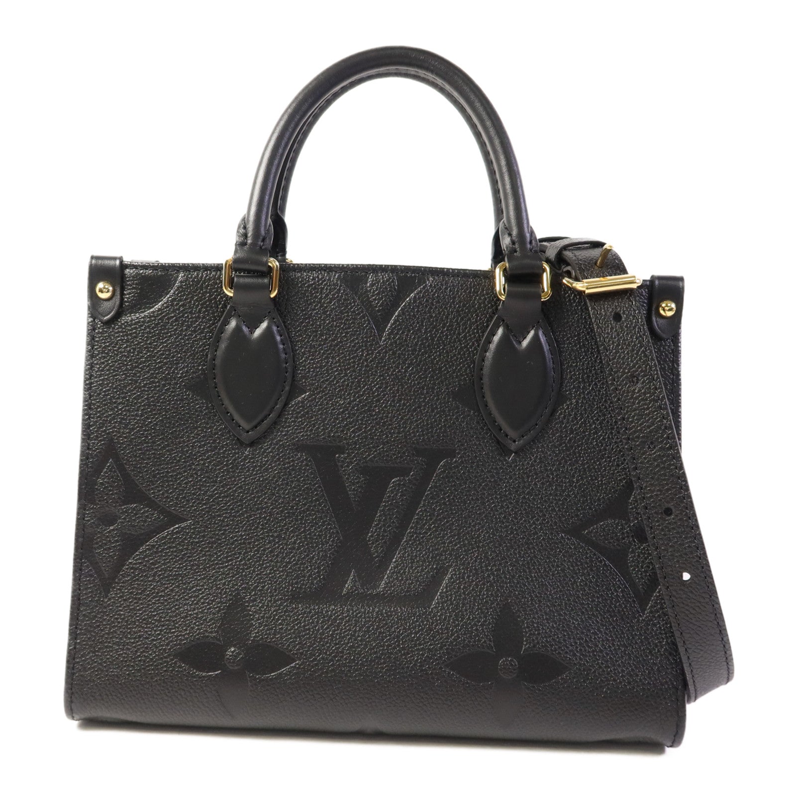 LOUIS VUITTON Monogram Emprenite On The Go PM金扣手挽肩背兩用袋