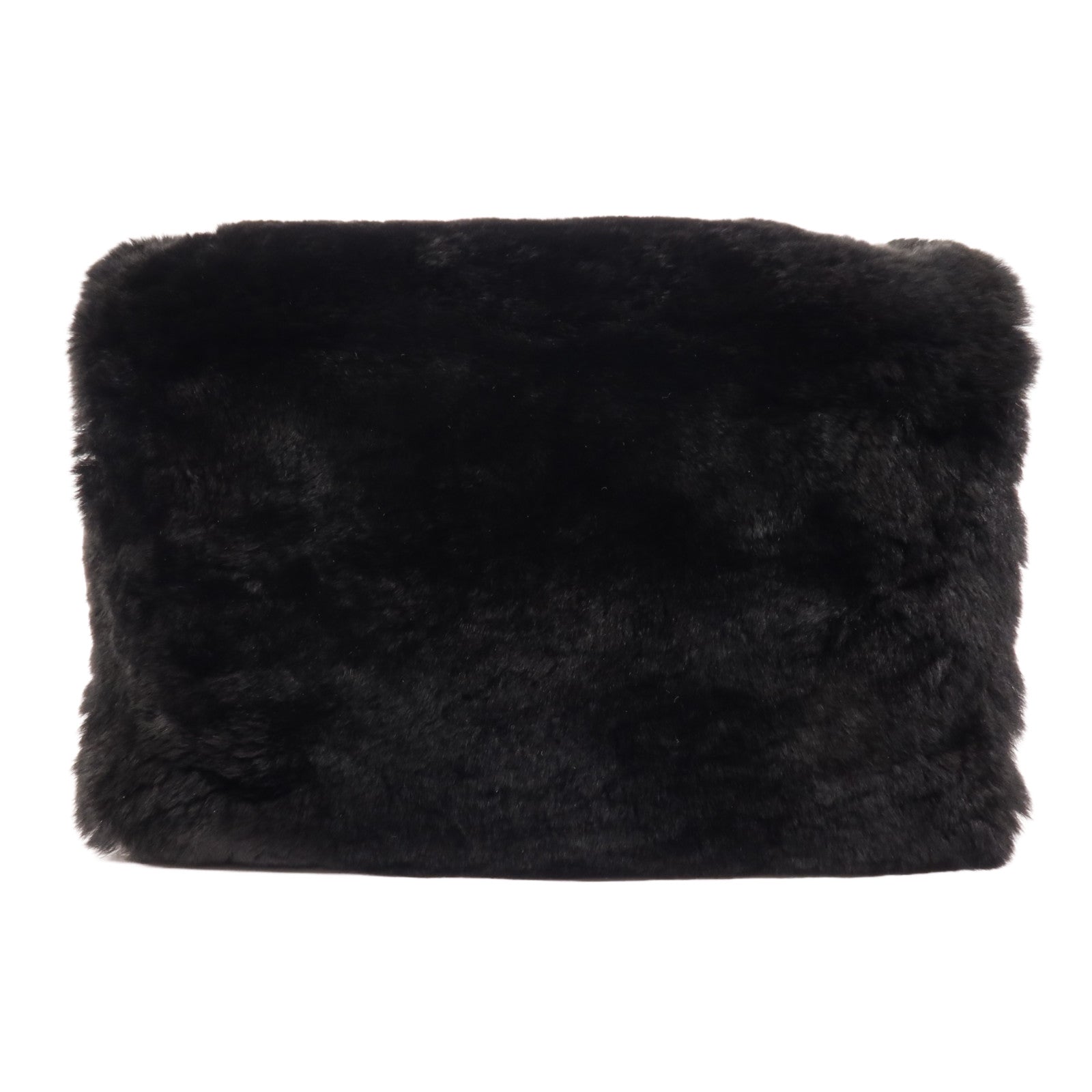 CHANEL 兔毛Chain Shoulder銀扣鏈帶肩背袋