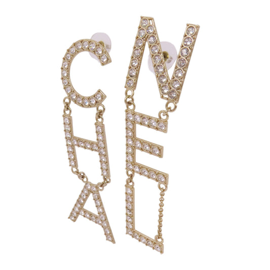 CHANEL 金屬/水鑽Earrings金扣耳環