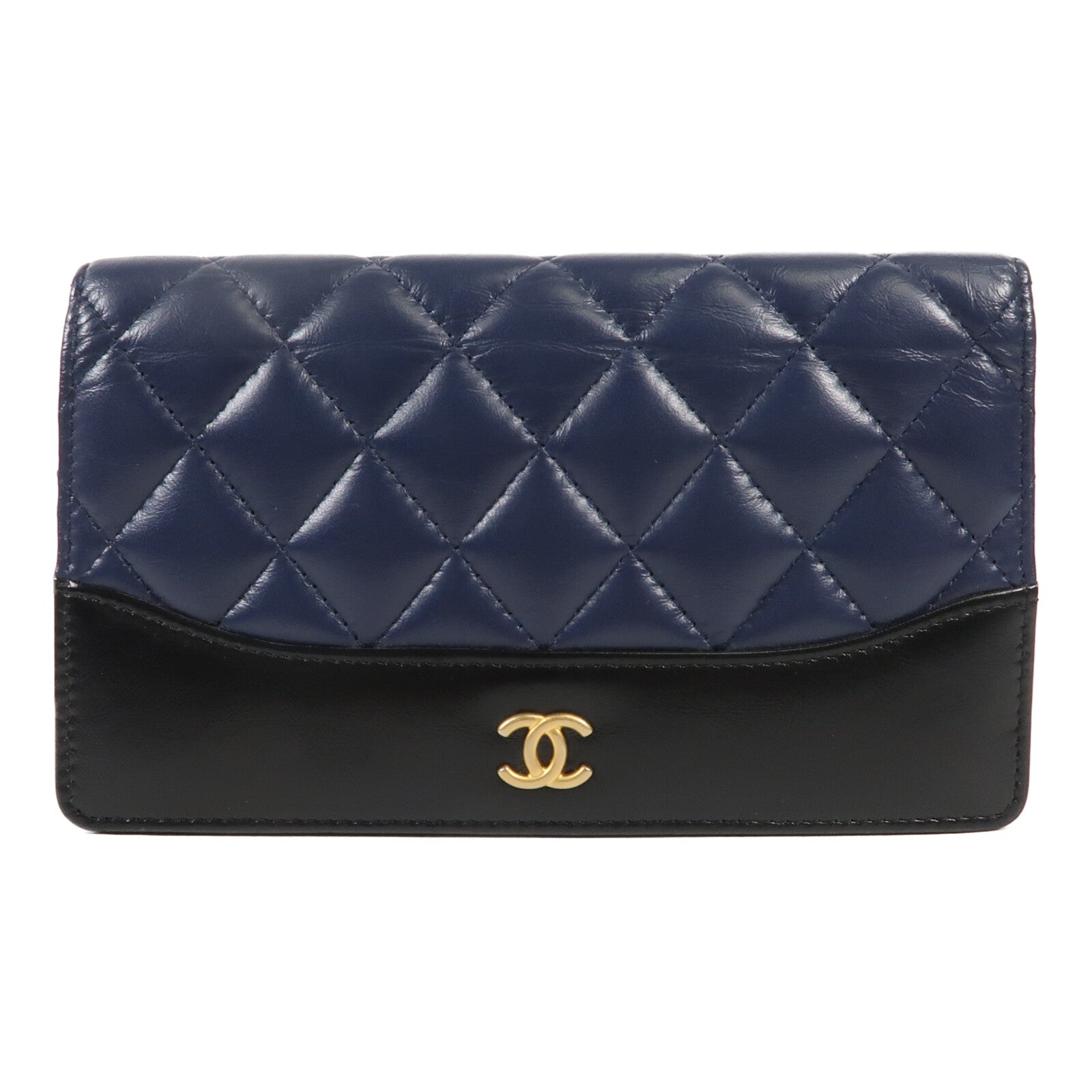 CHANEL 牛皮皮革Long Wallet金扣長錢包