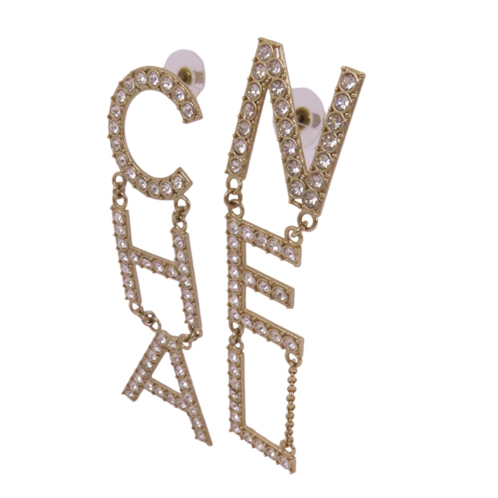 CHANEL 金屬/水鑽Earrings金扣耳環
