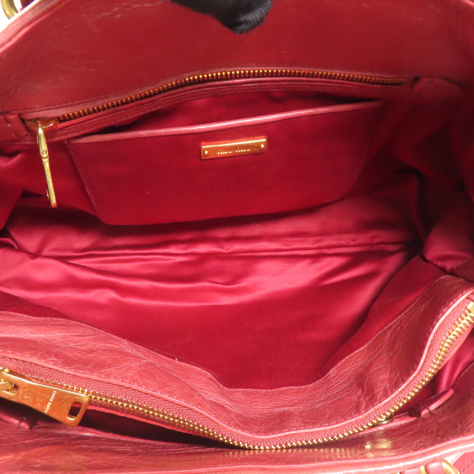 Miu Miu 牛皮皮革2 Way Shoulder金扣手挽肩背兩用袋