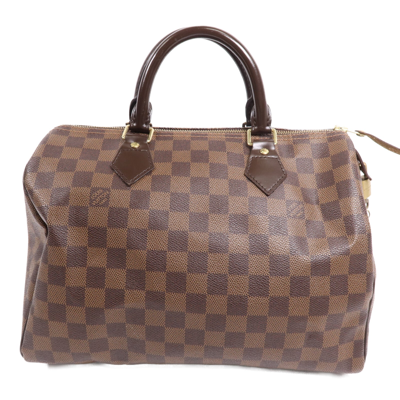 LOUIS VUITTON Damier Speedy 30金扣手挽袋