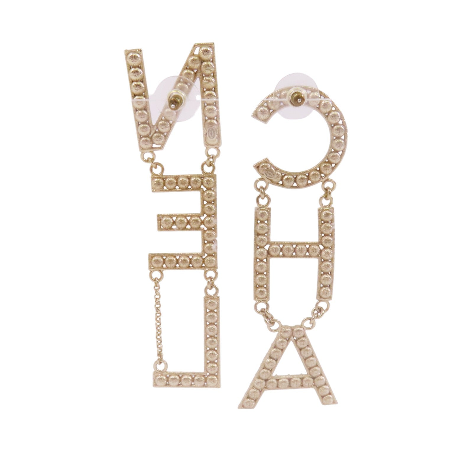 CHANEL 金屬/水鑽Earrings金扣耳環