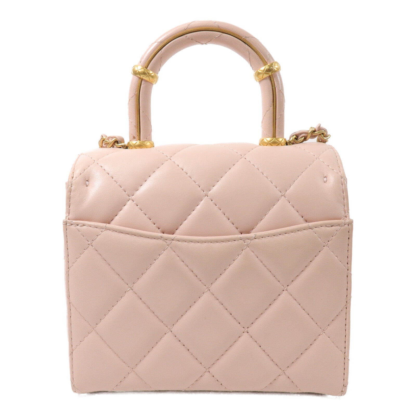 CHANEL 羊皮皮革Crush Top Handle鏈帶手挽肩背兩用袋