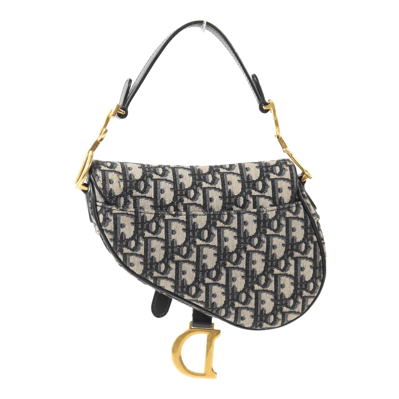 Dior 帆布Mini Saddle金扣手挽肩背兩用袋