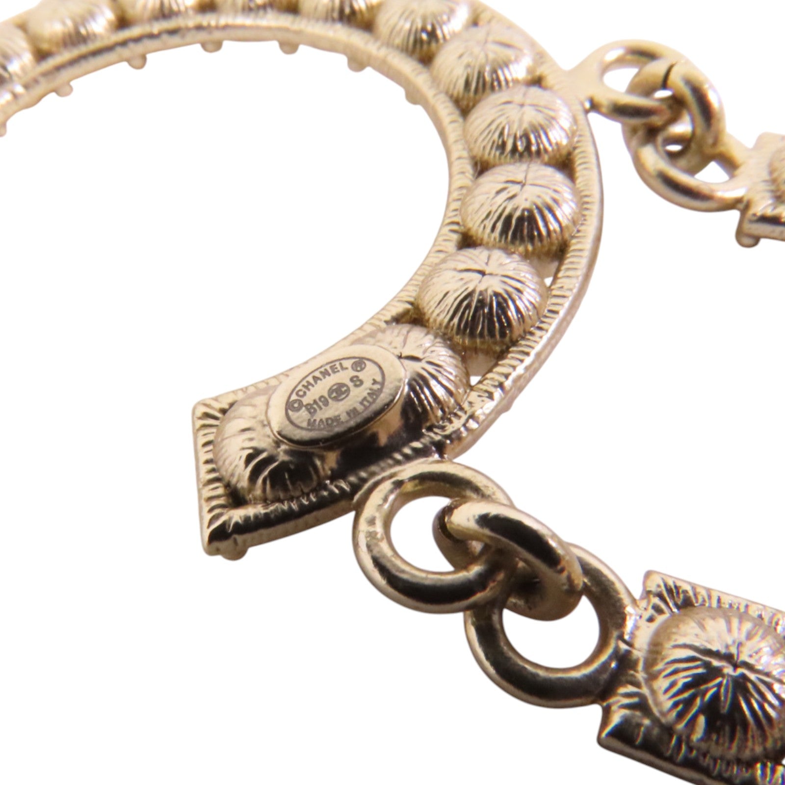 CHANEL 金屬/水鑽Earrings金扣耳環
