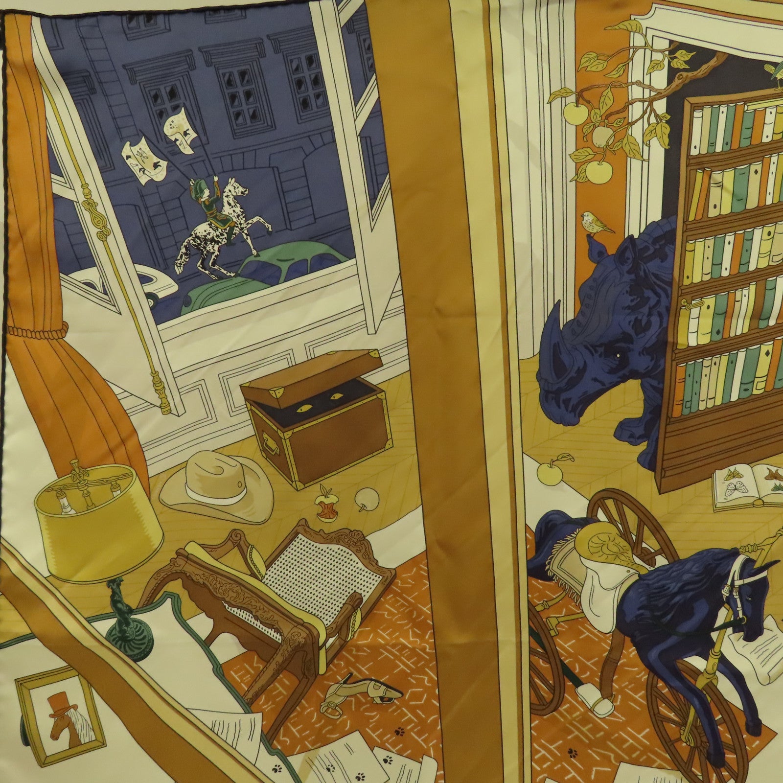 HERMES Scarf 90x90 Silk Multicolor