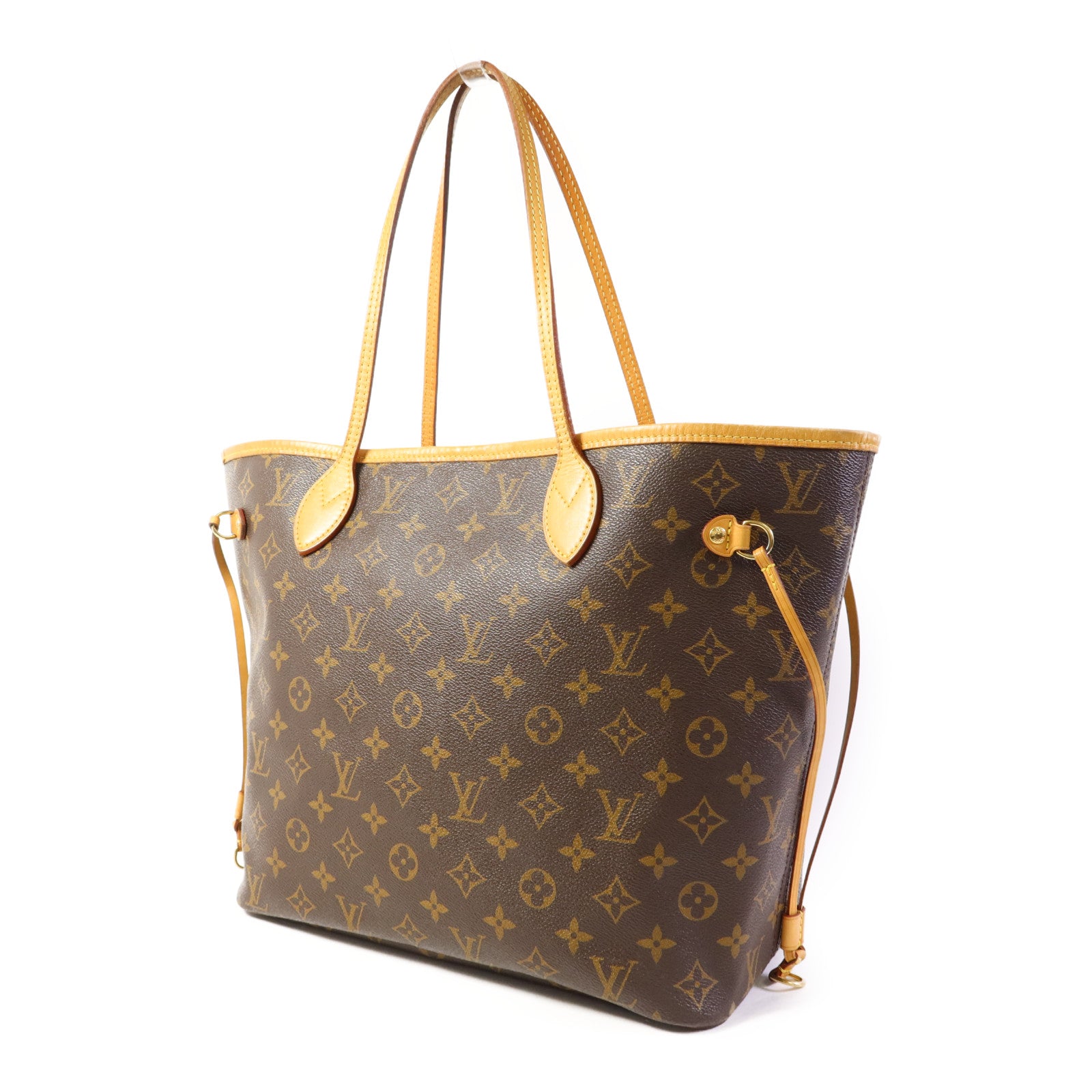 LOUIS VUITTON Monogram Neverfull MM金扣手挽袋