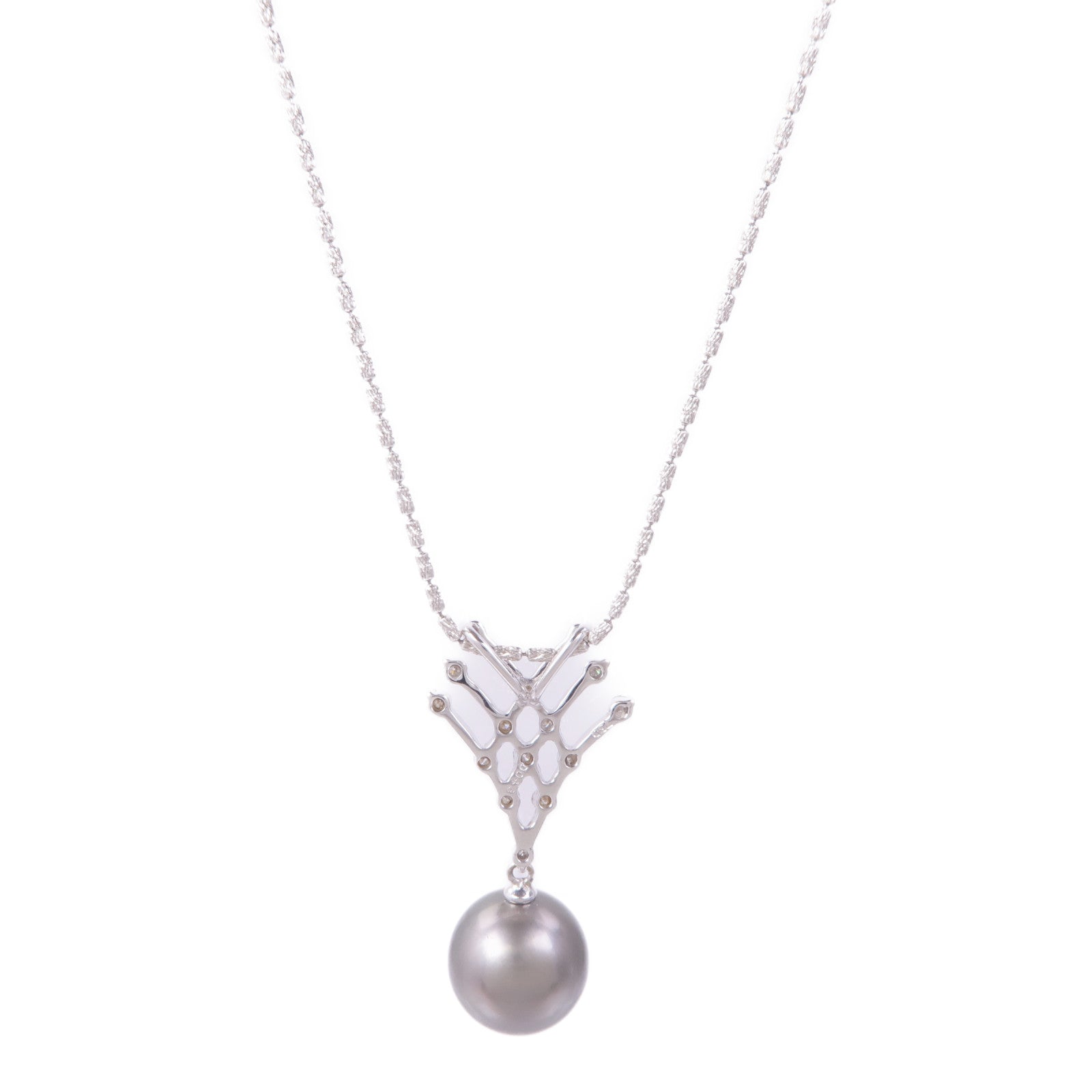 JEWELRY 18K白金Tahitian Pearl Diamond Necklace珍珠/鑽石項鍊