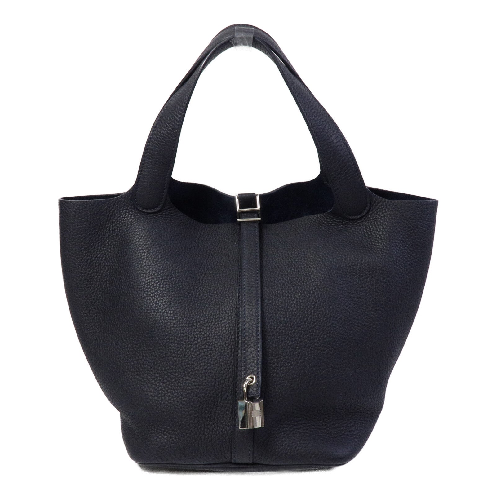 HERMES Clemence皮革Picotin MM手挽袋Blue Nuit