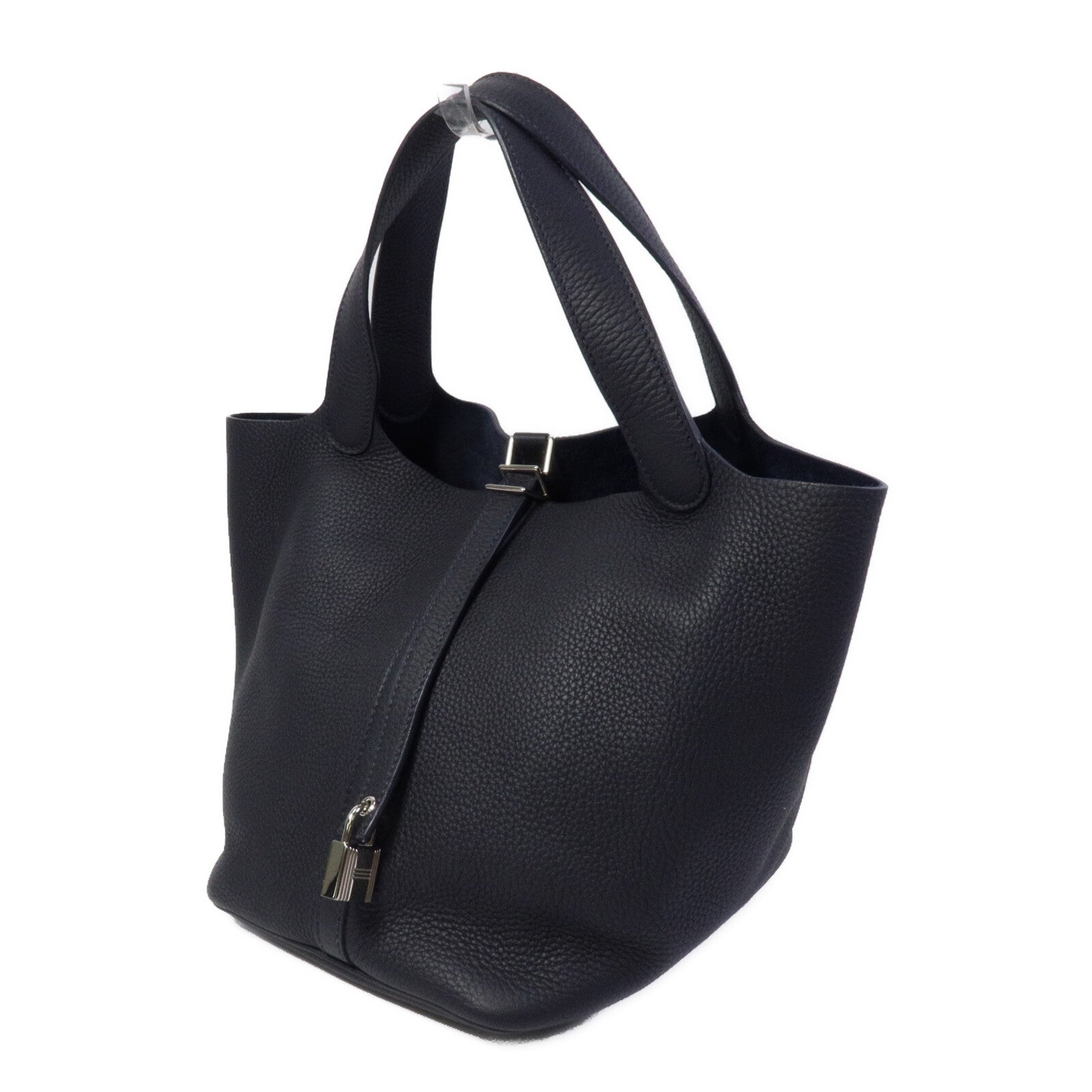 HERMES Clemence皮革Picotin MM手挽袋Blue Nuit