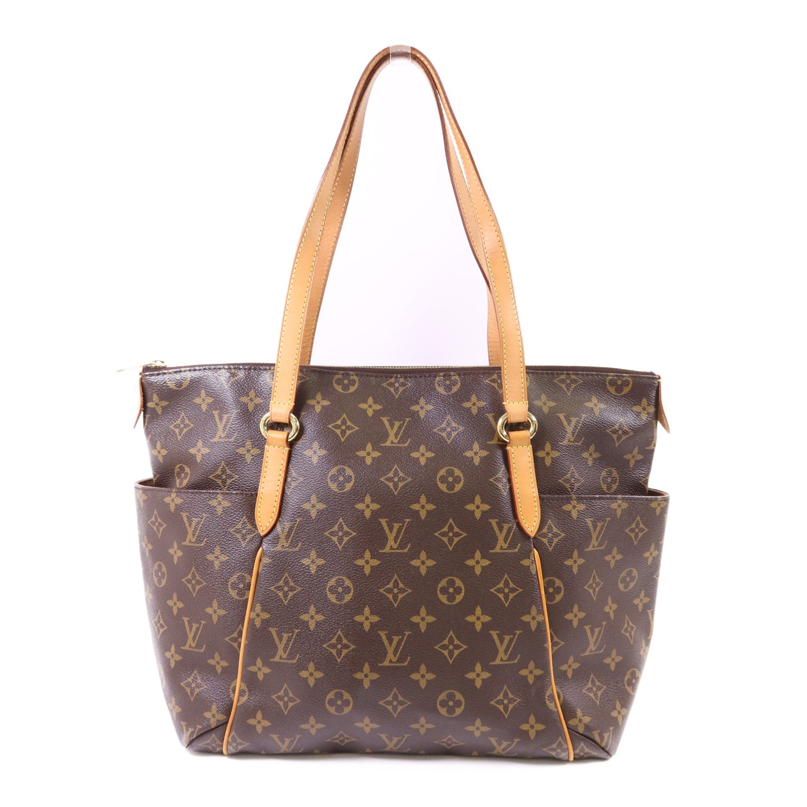 LOUIS VUITTON Monogram Totally MM金扣肩背袋棕色