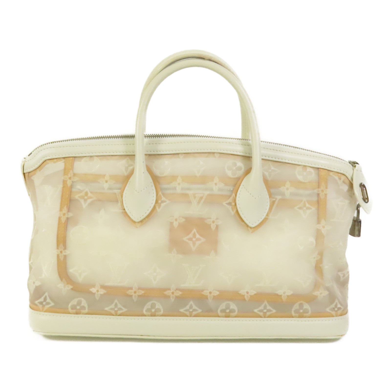 LOUIS VUITTON Monogram Transparent Lockit East West銀扣手挽袋