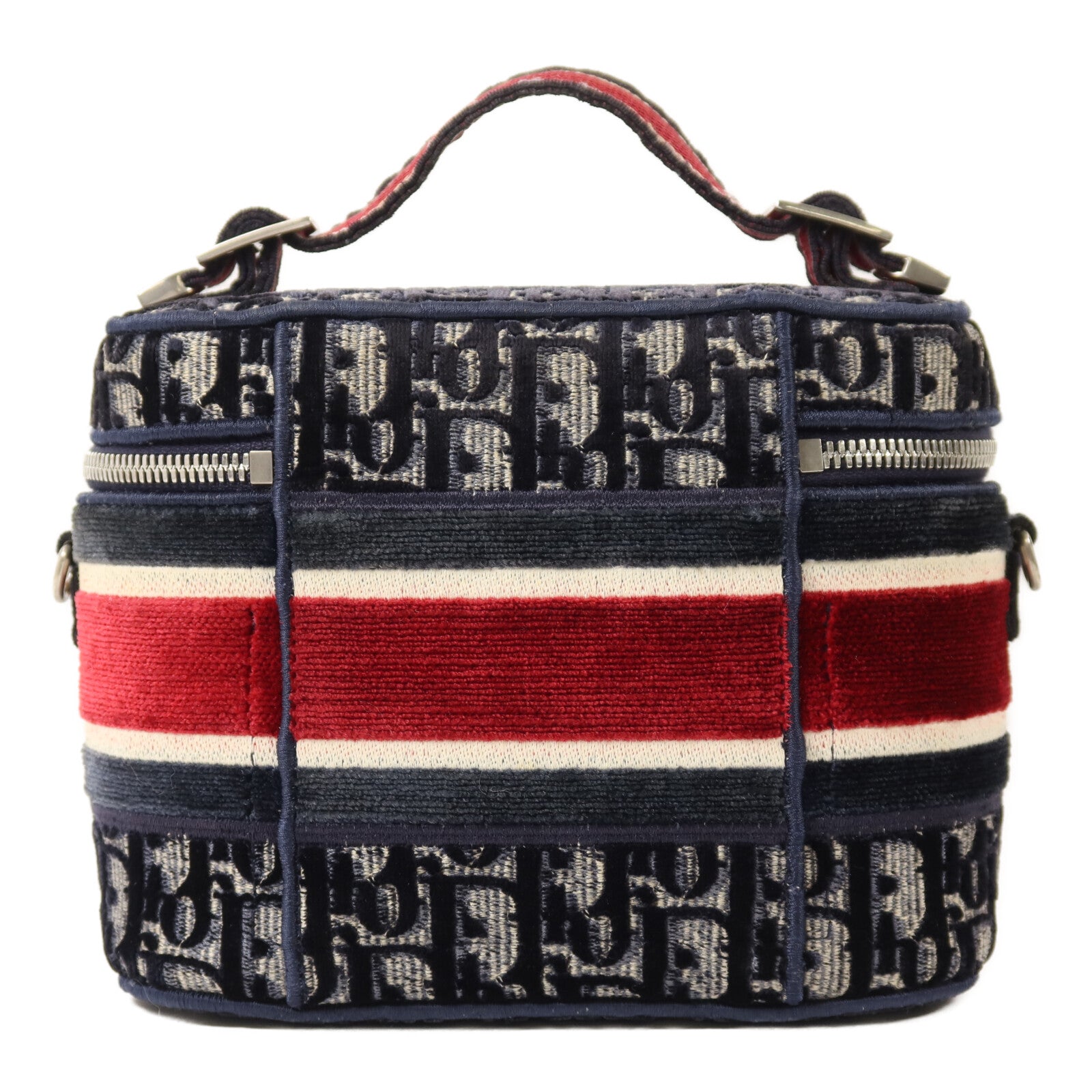 Dior 絨布Vanity Case銀扣手挽肩背兩用袋