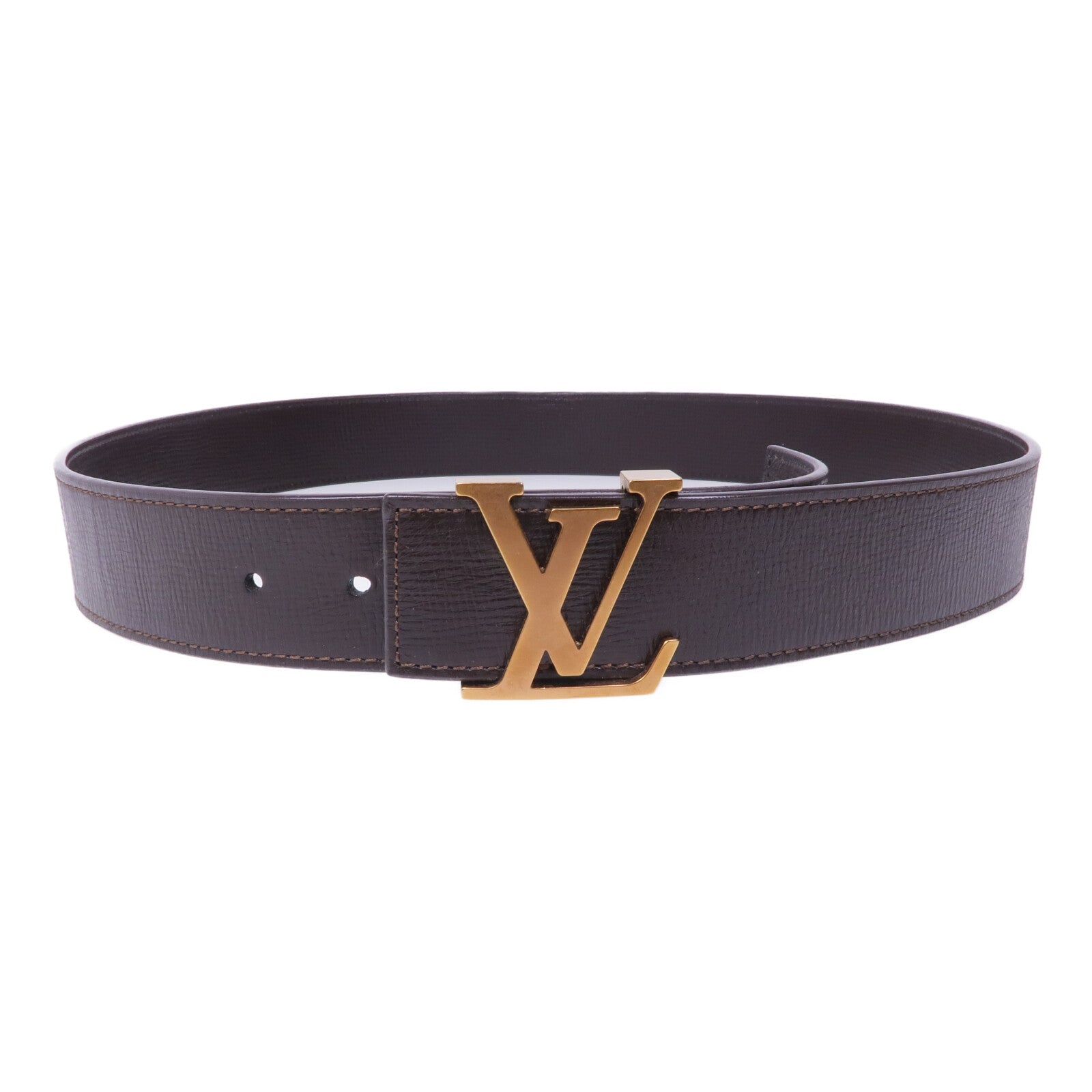 LOUIS VUITTON 牛皮皮革Ceinture LV Initial金扣皮帶