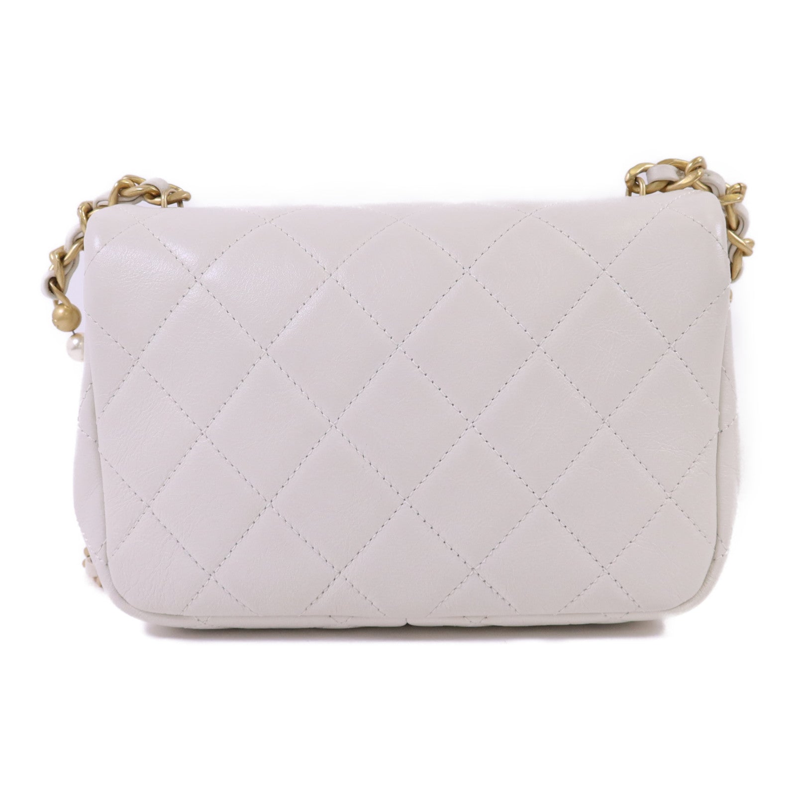 CHANEL 牛皮皮革Shoulder Bag金扣鏈帶肩背袋